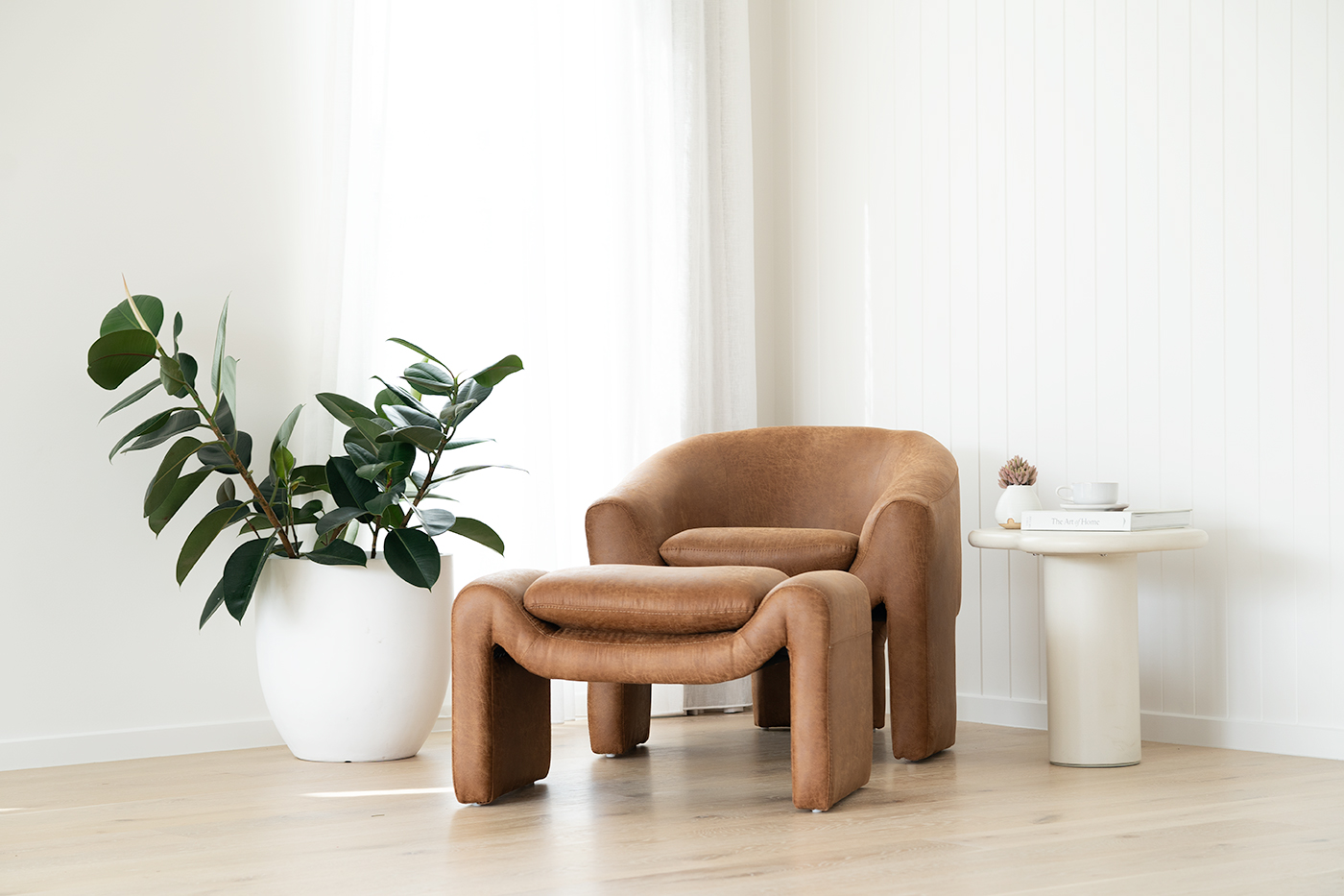 Freja Armchair Cognac Leather, W 78cm x D 79.5cm x H 72cm - Image 5
