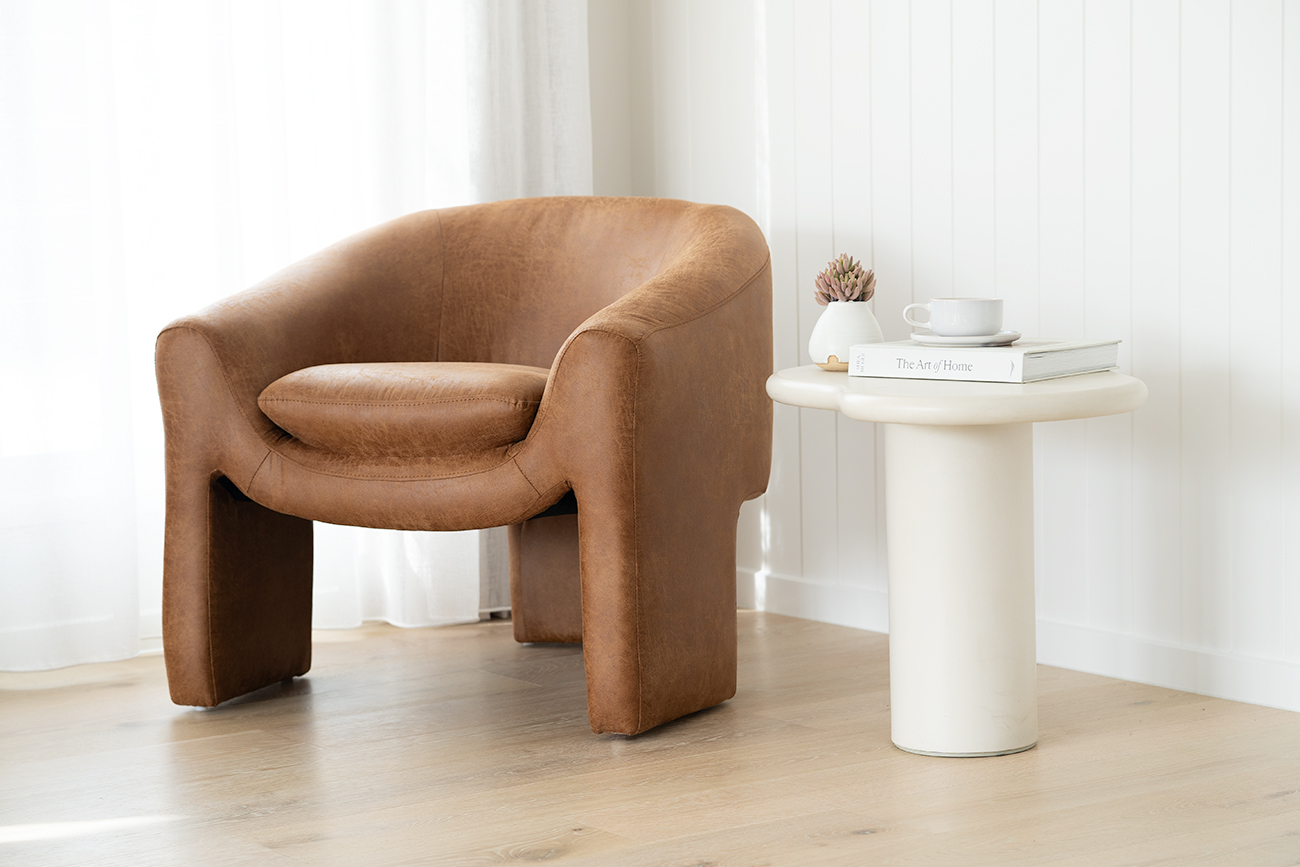 Freja Armchair Cognac Leather, W 78cm x D 79.5cm x H 72cm - Image 15