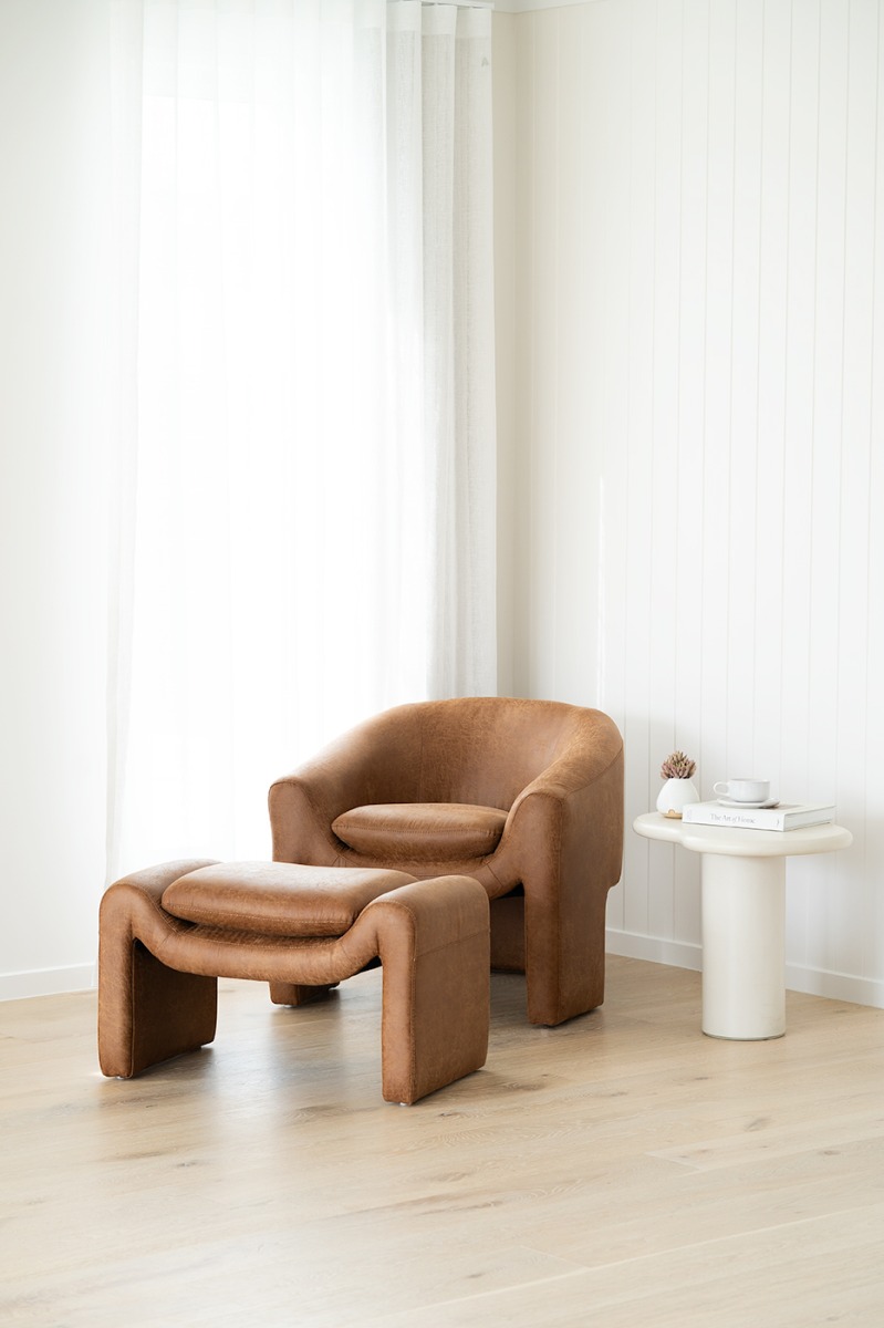 Freja Armchair Cognac Leather, W 78cm x D 79.5cm x H 72cm - Image 3