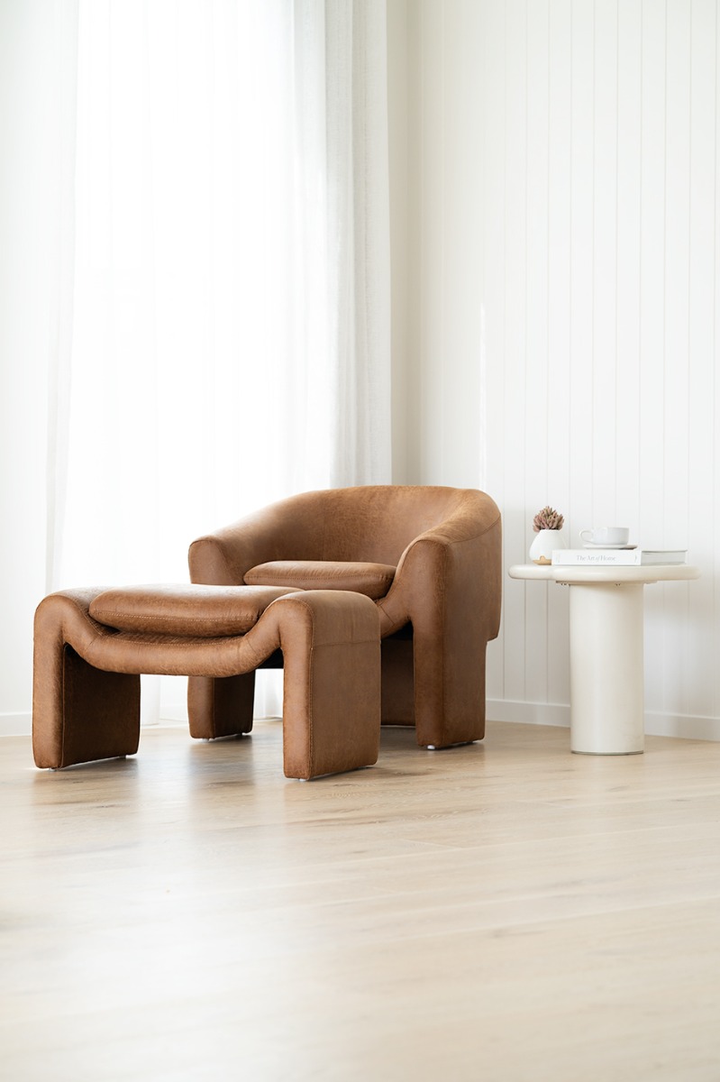 Freja Armchair Cognac Leather, W 78cm x D 79.5cm x H 72cm - Image 2