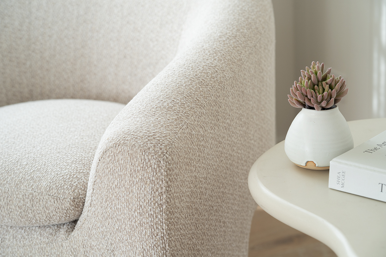Freja Armchair Ivory, W 78cm x D 79.5cm x H 72cm - Image 4
