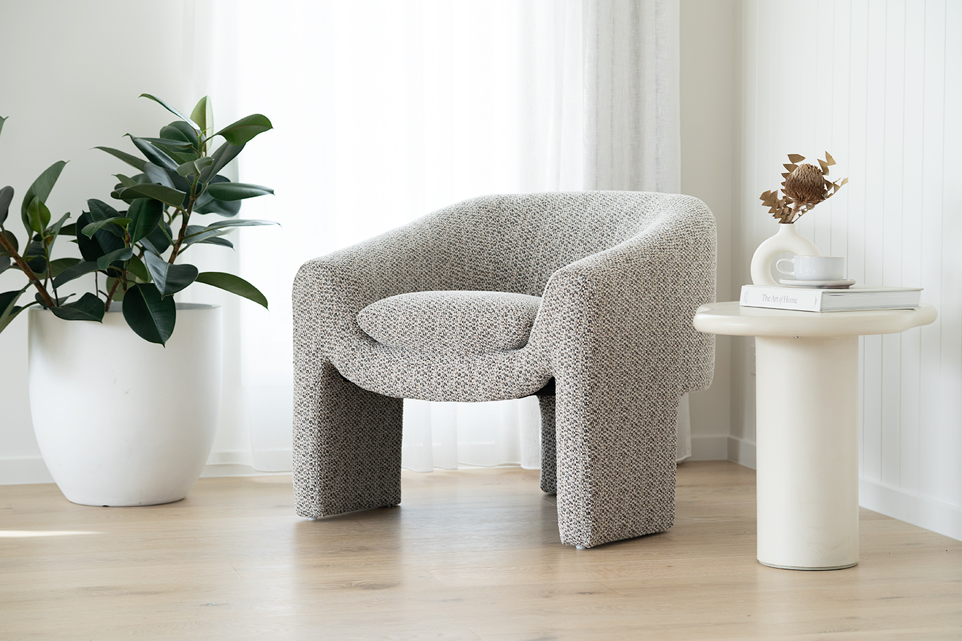 Freja Armchair Mottled Taupe, W 78cm x D 79.5cm x H 72cm - Image 12