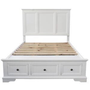 "Sophia" Hampton Style Hardwood Timber King Bed White, 198cm x 215.5cm x 150cm (RRP $2299)