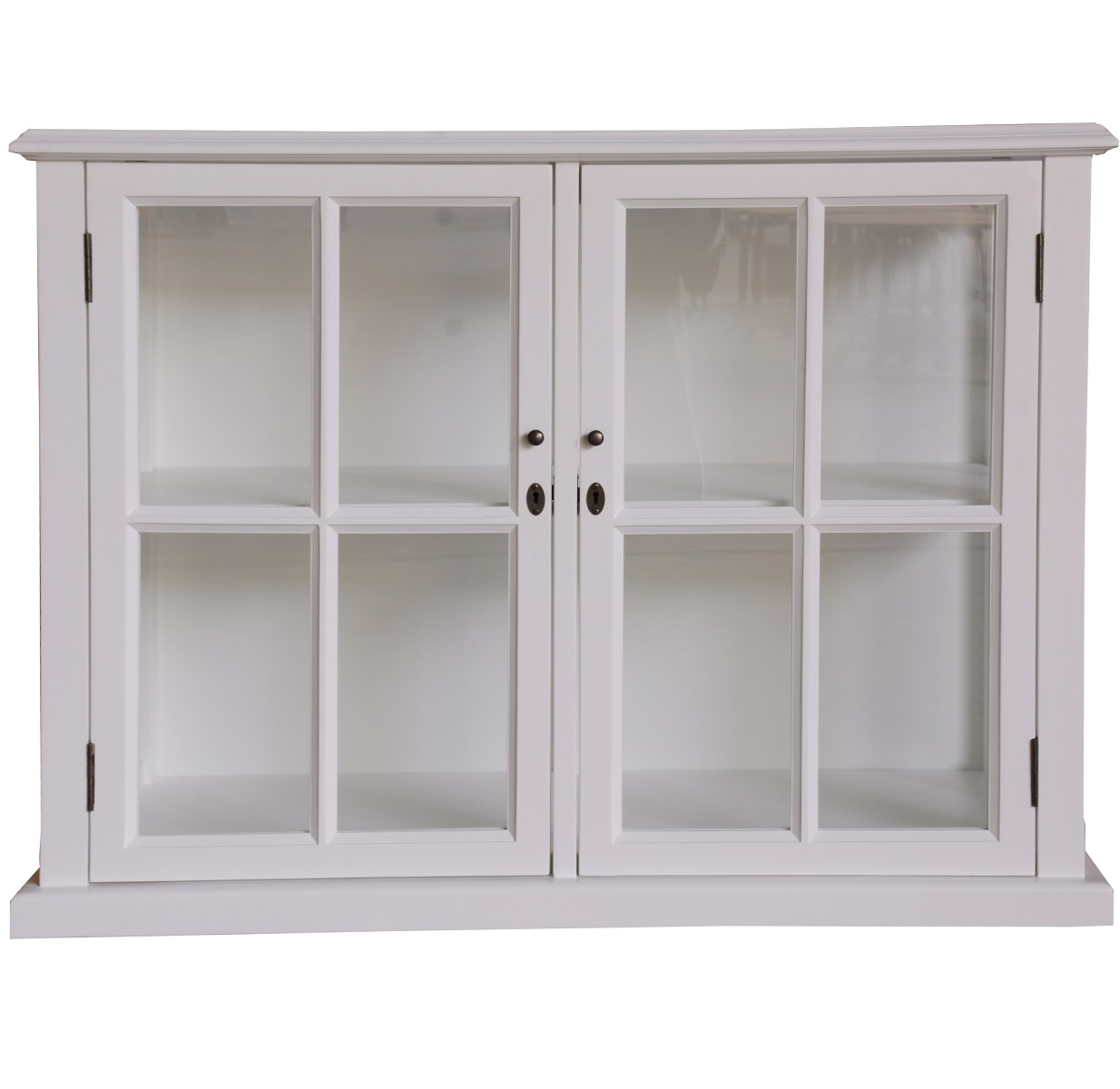 "Sommersby" Timber Glass Buffet 2 Door White, 120cmL x 45cmD x 90cmH - Image 3