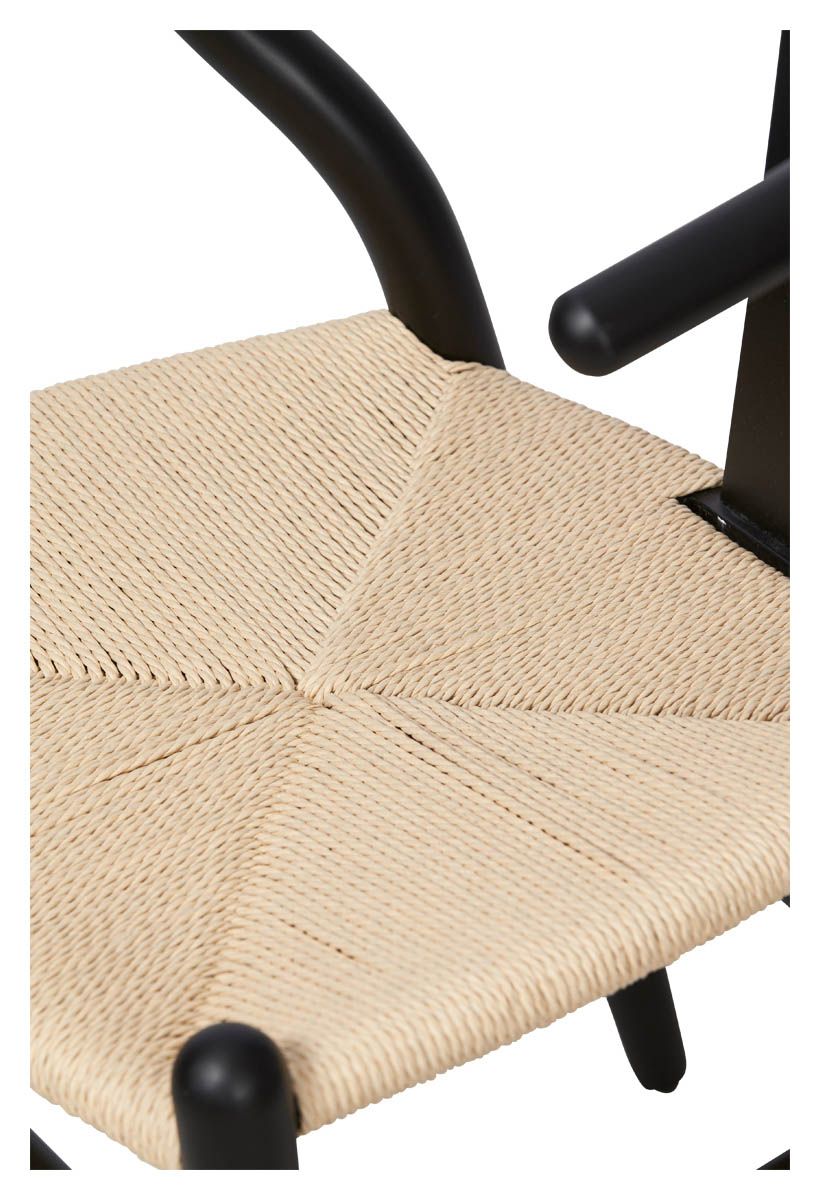 "Wishbone" Hamptons Style Beechwood Chair in Black with Natural Rope (RRP $449) - Image 5