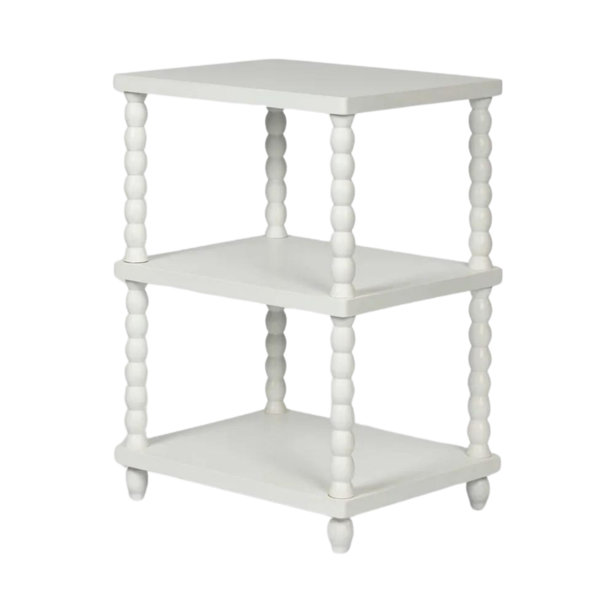 Bobbin Oak Side Table White, W 50cm x D 40cm x H 70cm (RRP $429) - Image 4