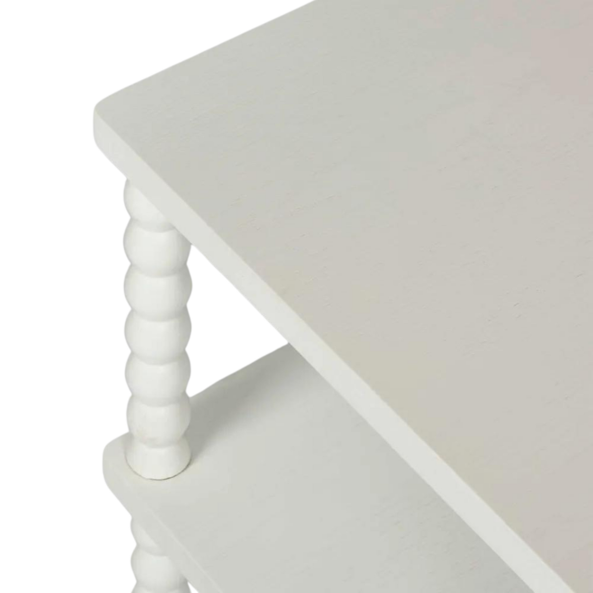 Bobbin Oak Side Table White, W 50cm x D 40cm x H 70cm (RRP $429) - Image 2