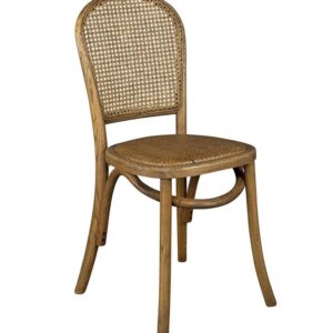 "Denver" Provincial Solid Oak Timber Dining Chair with Rattan Seat, D 43cm W 43cm H 88cm (RRP $499)