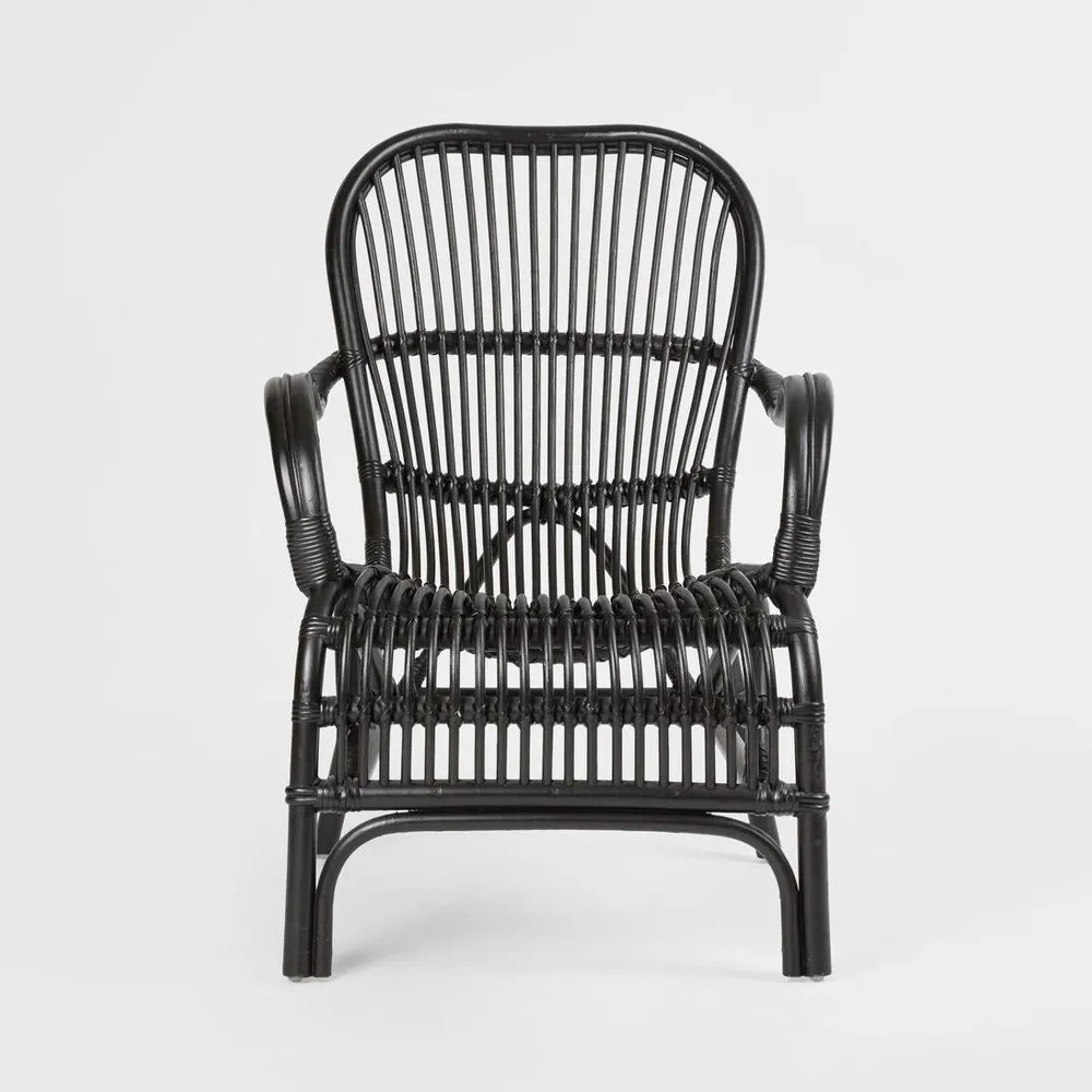 Seville Rattan Armchair Outdoor Undercover Black, W 63cm D 58cm H 86cm (RRP $499) - Image 3
