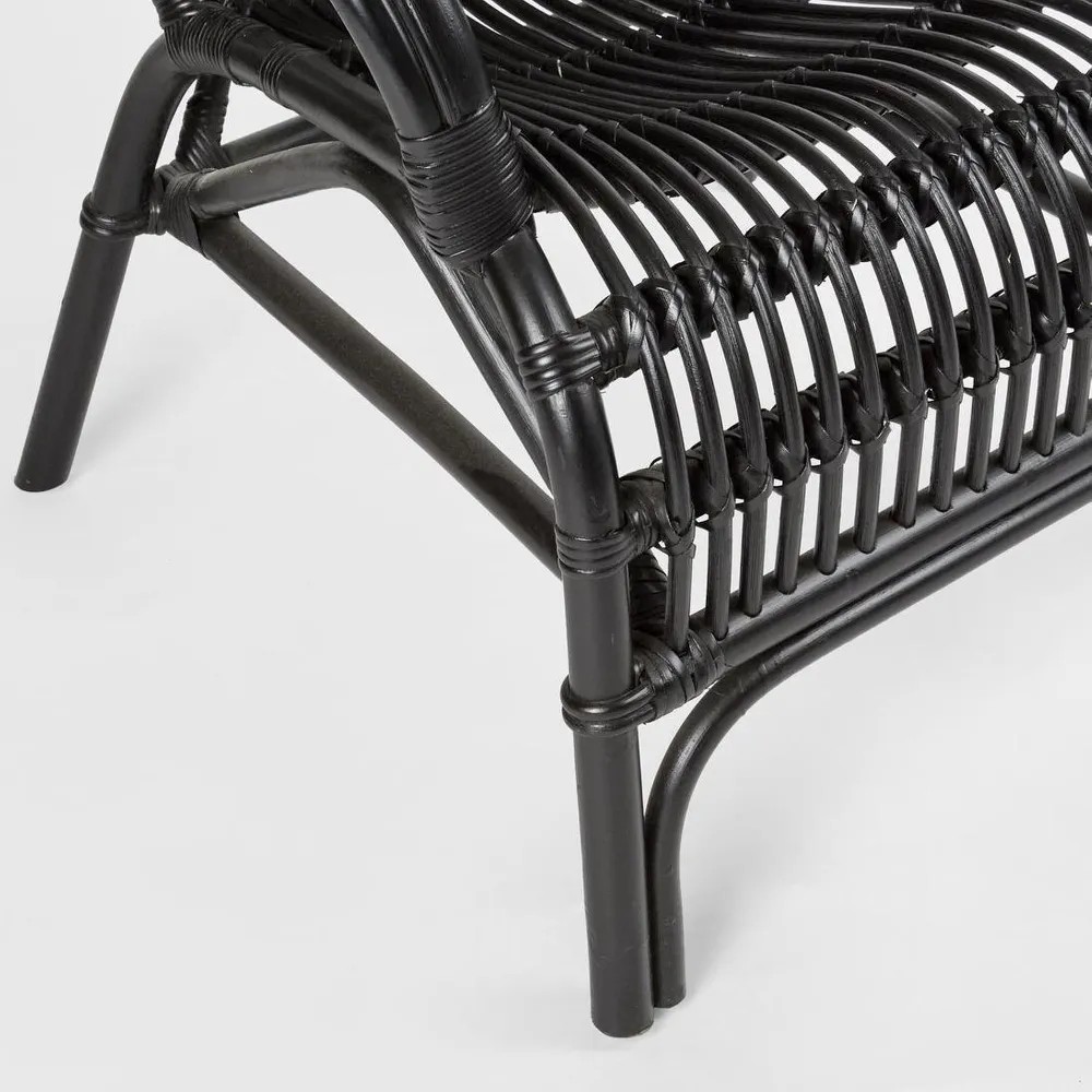 Seville Rattan Armchair Outdoor Undercover Black, W 63cm D 58cm H 86cm (RRP $499) - Image 2