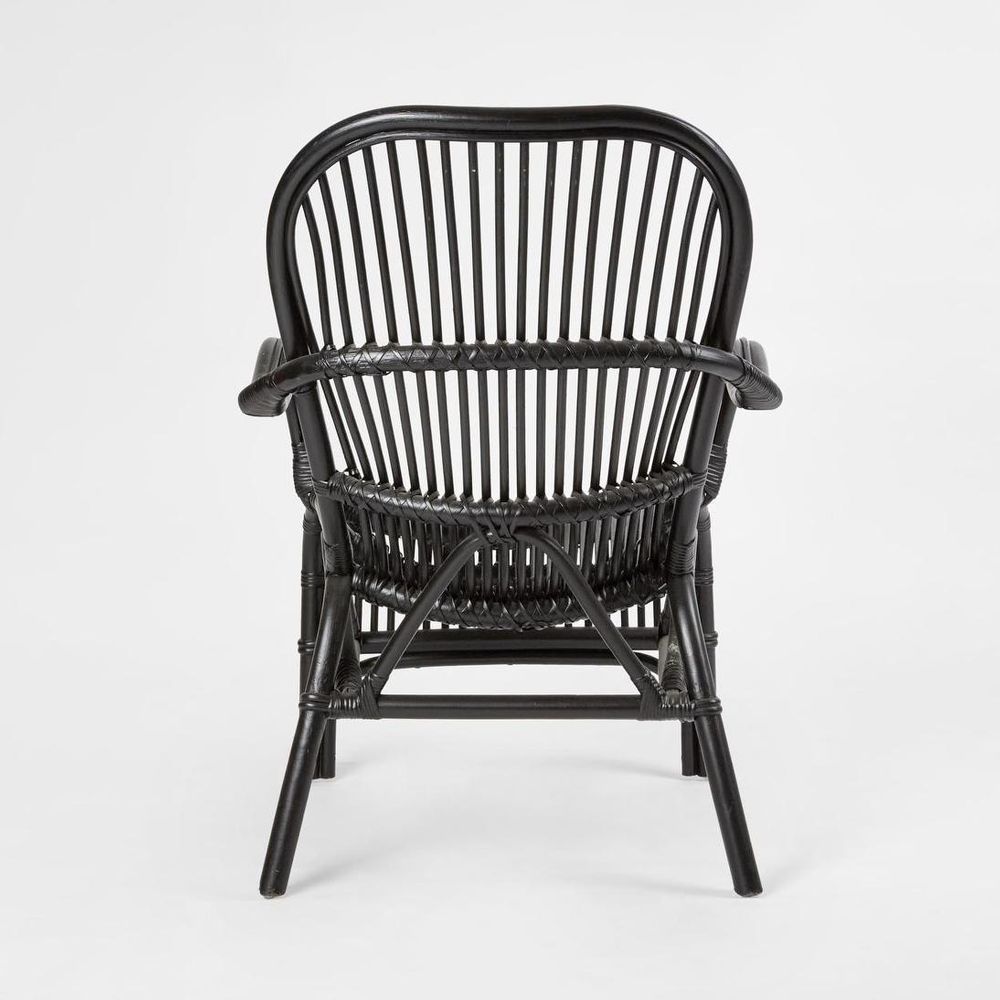 Seville Rattan Armchair Outdoor Undercover Black, W 63cm D 58cm H 86cm (RRP $499) - Image 4