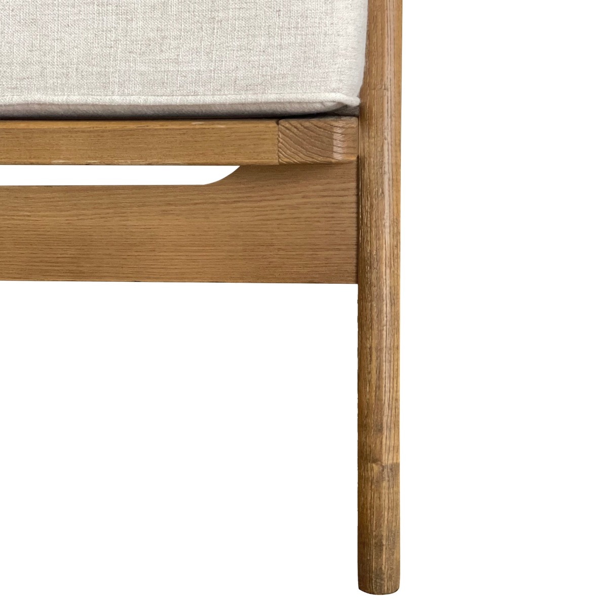 Ash Wood Timber Chair W/Natural Cushions Linen Blend Brown/White, W 69.5cm D 84.5cm H 80cm (RRP $739) - Image 8