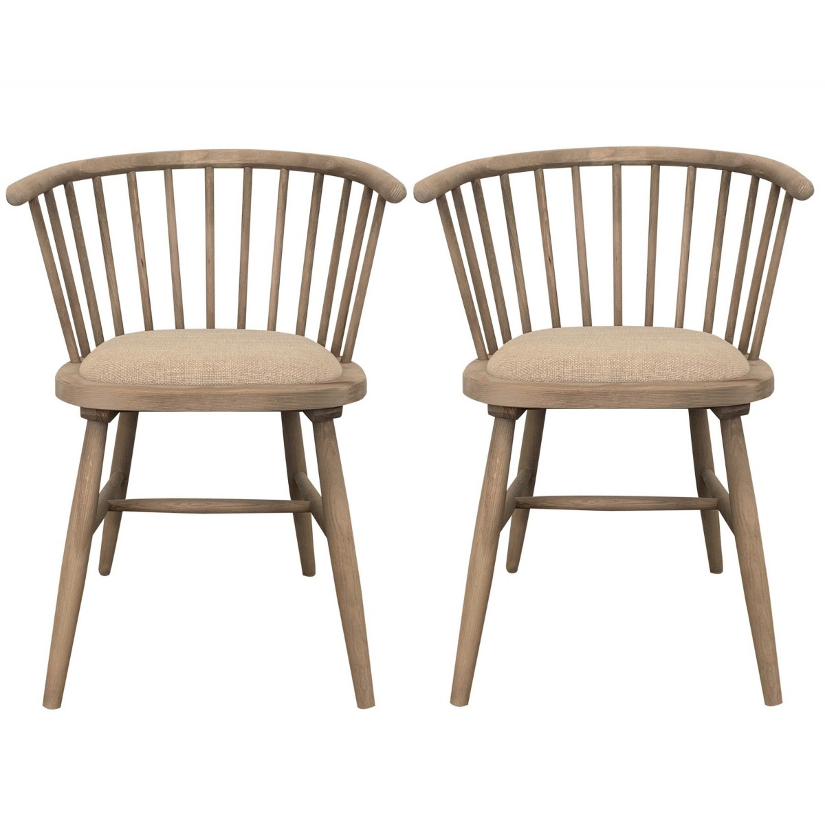 Round Curved Strip Back Elm Wood Dining Chair Natural, W 52cm D 52cm H 81cm (RRP $339) - Image 7
