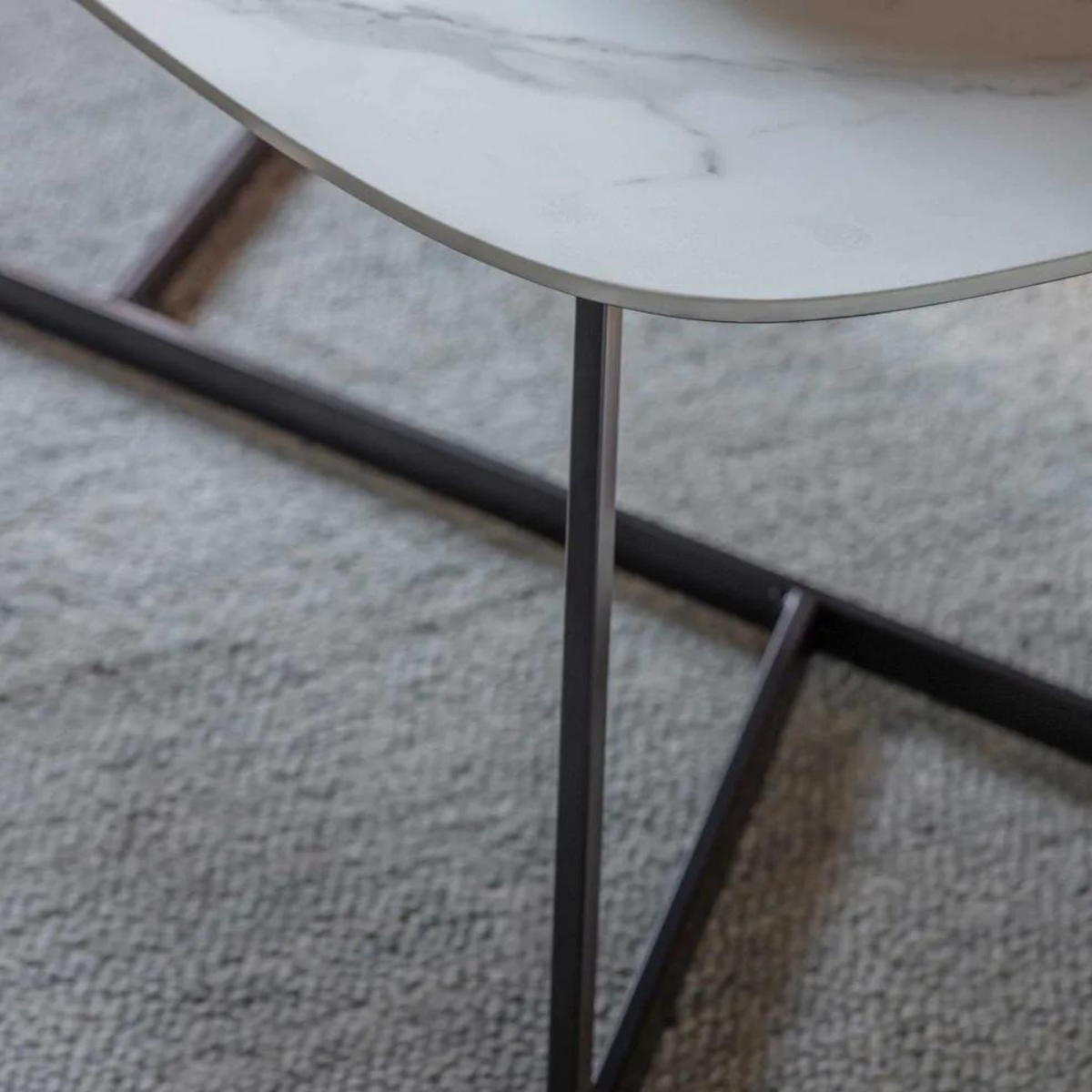 Finsbury Coffee Table White Marble, W 100cm x D 50cm x H 38cm (RRP $349) - Image 3