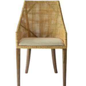 "Coral Bay" Resort Style Rattan Dining Chair Natural, Timber Legs (RRP $449)