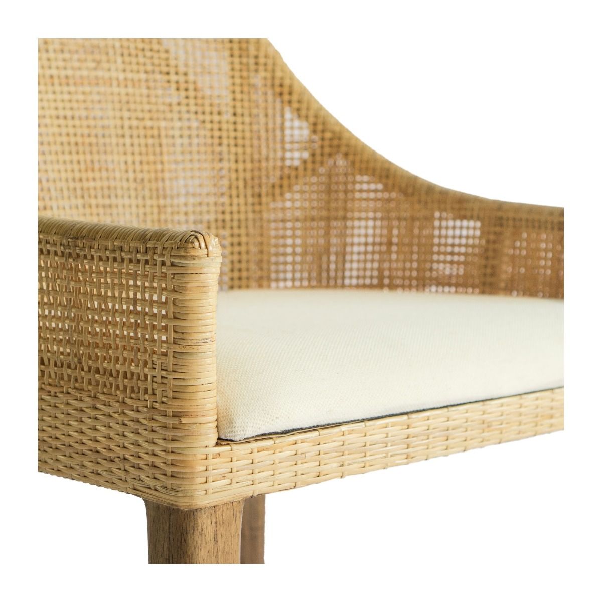 "Coral Bay" Resort Style Rattan Kitchen Counter Barstool Natural, Timber Legs (RRP $499) - Image 4