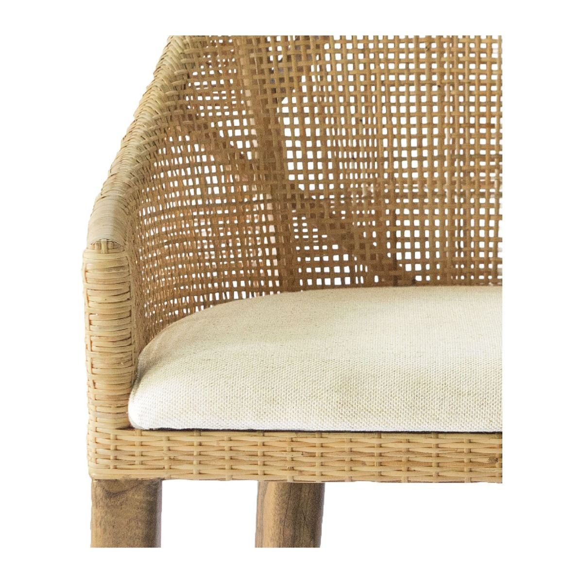 "Coral Bay" Resort Style Rattan Kitchen Counter Barstool Natural, Timber Legs (RRP $499) - Image 3