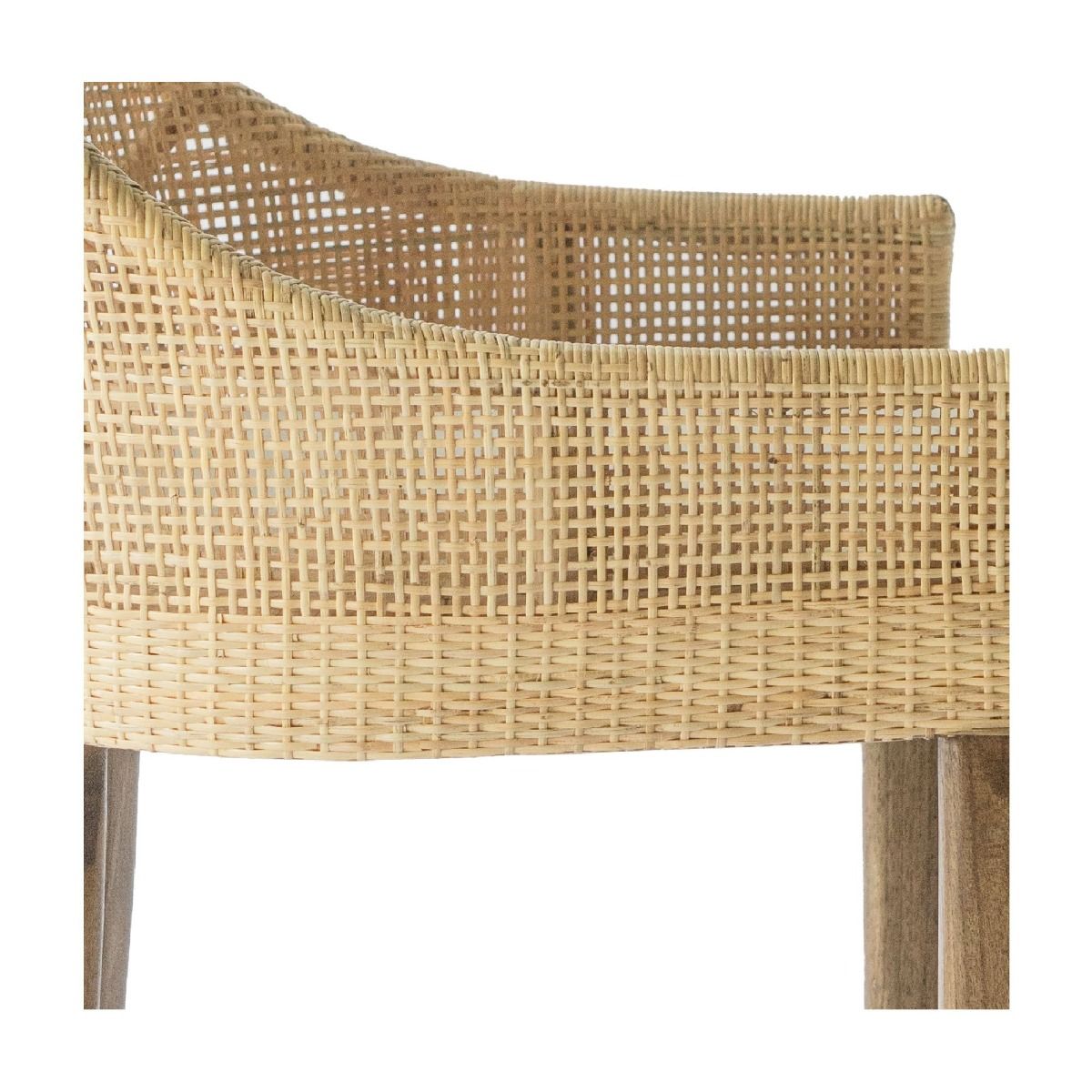 "Coral Bay" Resort Style Rattan Kitchen Counter Barstool Natural, Timber Legs (RRP $499) - Image 2