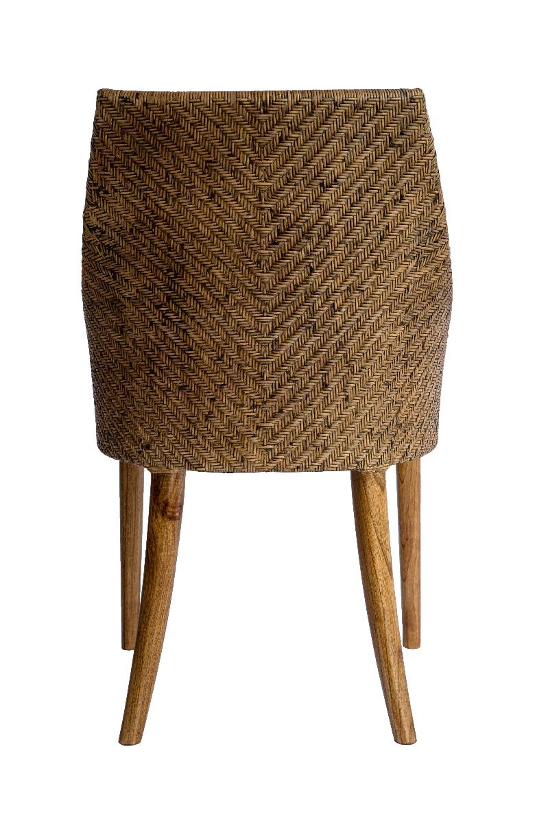 "Raffles" Resort Style Rattan Dining Chair Mango Teak, Timber Legs (RRP $499) - Image 7