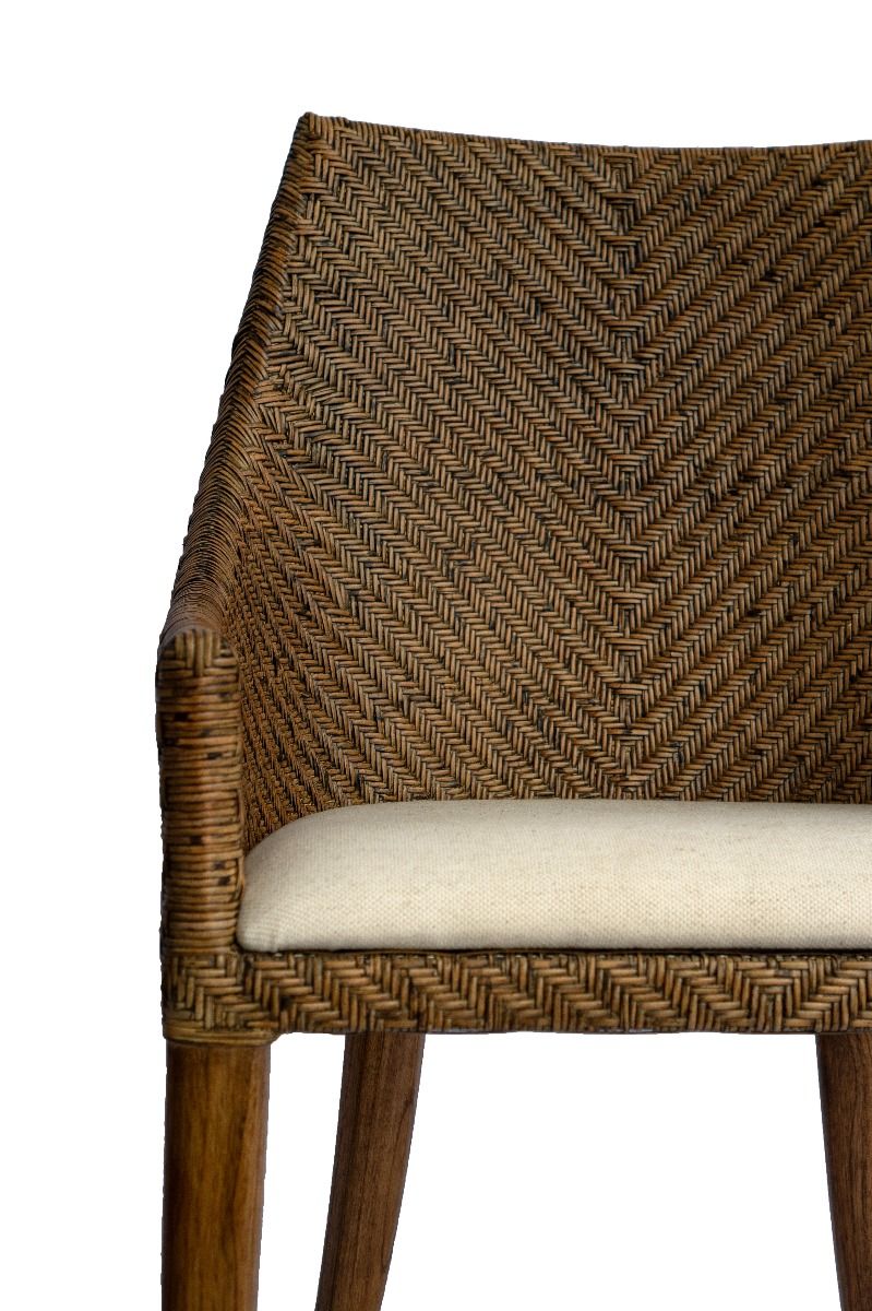 "Raffles" Resort Style Rattan Dining Chair Mango Teak, Timber Legs (RRP $499) - Image 5