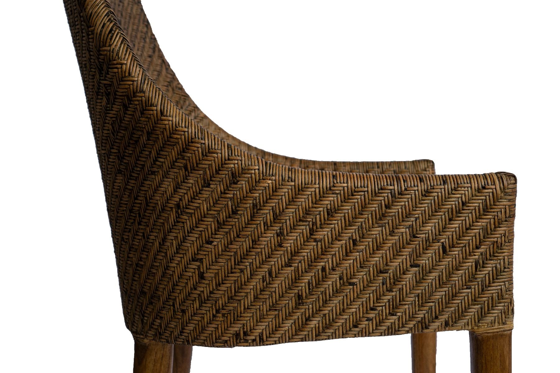 "Raffles" Resort Style Rattan Dining Chair Mango Teak, Timber Legs (RRP $499) - Image 4