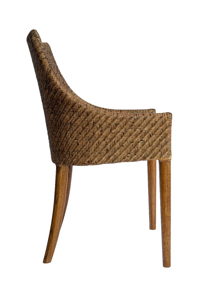 "Raffles" Resort Style Rattan Dining Chair Mango Teak, Timber Legs (RRP $499) - Image 3