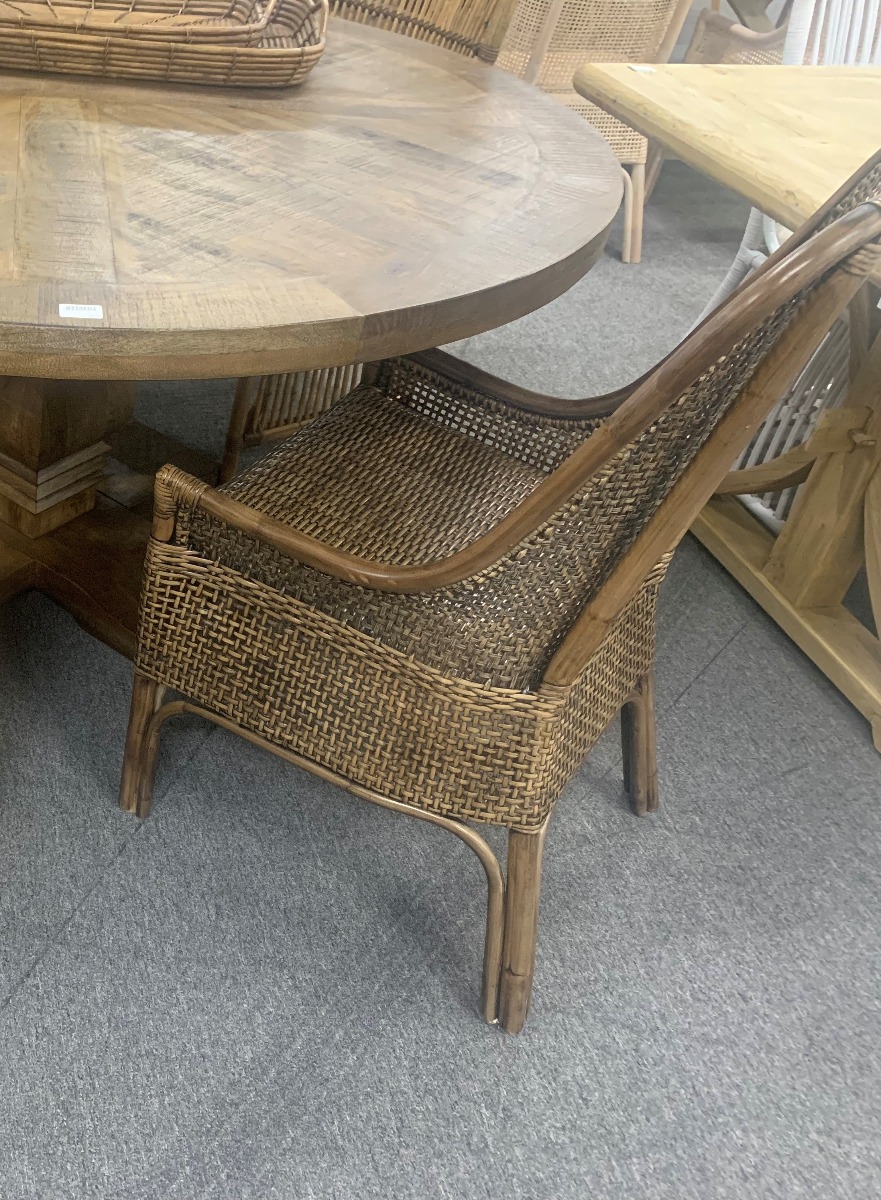 GOLD COAST FLOORSTOCK SALE "Southbeach" Hampton Rattan Armchair Dining Chair, Antique Natural (RRP $399) - Image 2