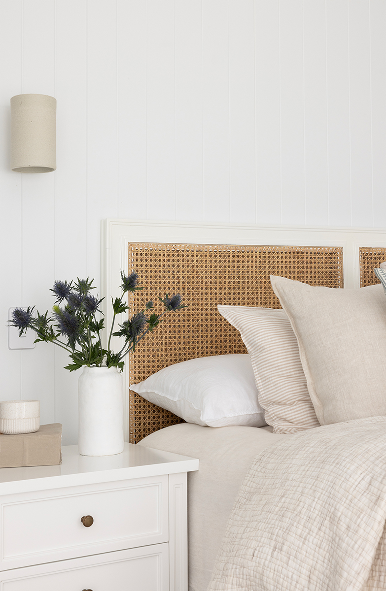 Hamilton Cane Bedhead Queen Size White, Width 153cm × Height 122cm x Depth 4cm - Image 5
