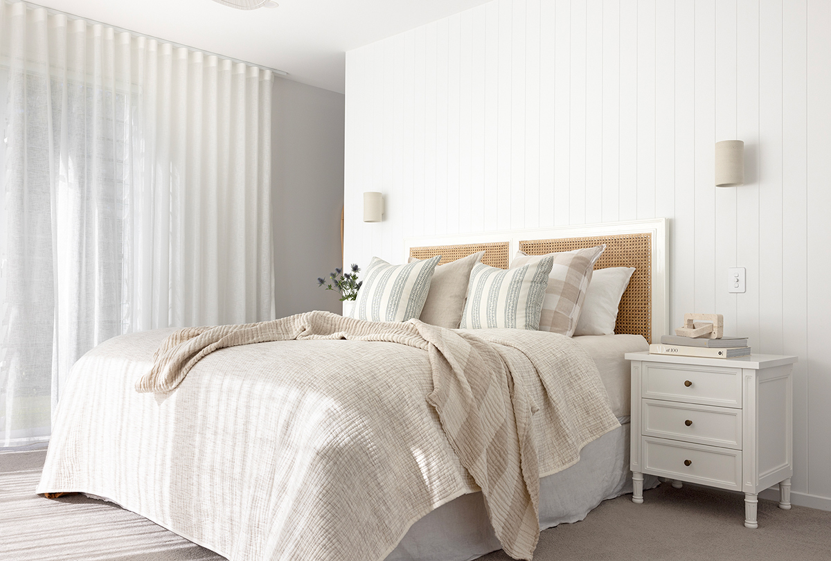 Hamilton Cane Bedhead Queen Size White, Width 153cm × Height 122cm x Depth 4cm - Image 6