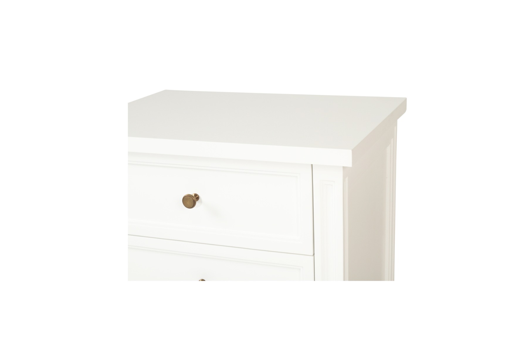 Hamilton Bedside Table 3 Drawer White, Width 57cm × Depth 45cm × Height 67cm - Image 7