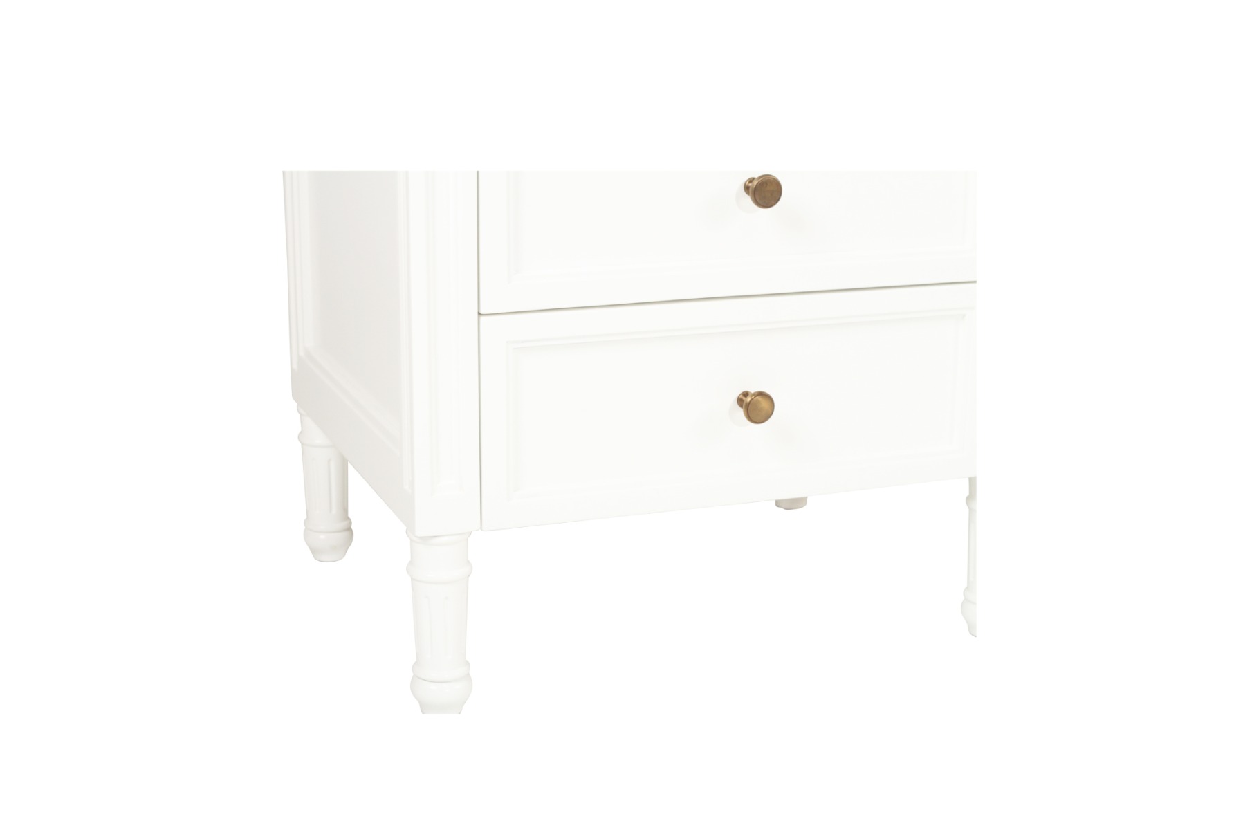 Hamilton Bedside Table 3 Drawer White, Width 57cm × Depth 45cm × Height 67cm - Image 9