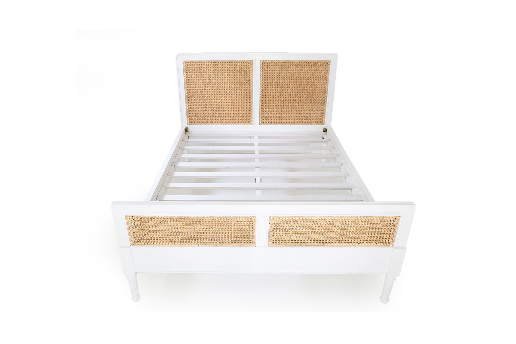 Hamilton Cane Bed Double White, 149cm Wide x 217cm Long x 122cm High - Image 11