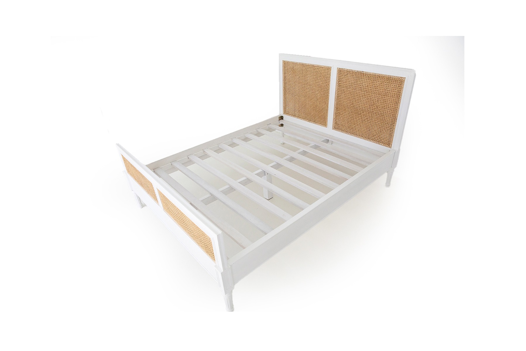Hamilton Cane Bed Double White, 149cm Wide x 217cm Long x 122cm High - Image 12