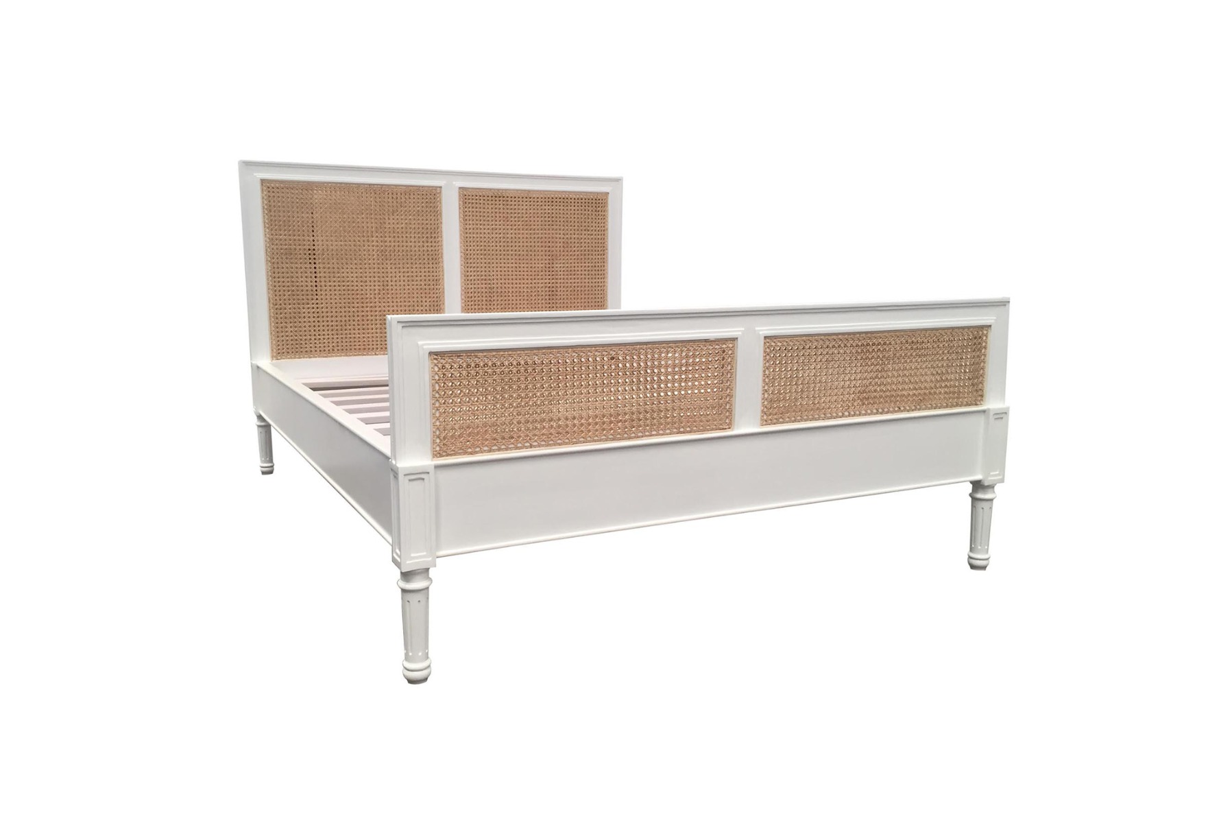 Hamilton Cane Bed Double White, 149cm Wide x 217cm Long x 122cm High - Image 13