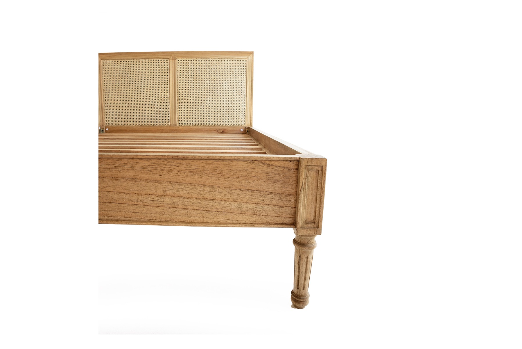 Hamilton Cane Bed King Single Size Low End Weathered Oak, 118cm Wide x 217cm Long x 122cm High - Image 7