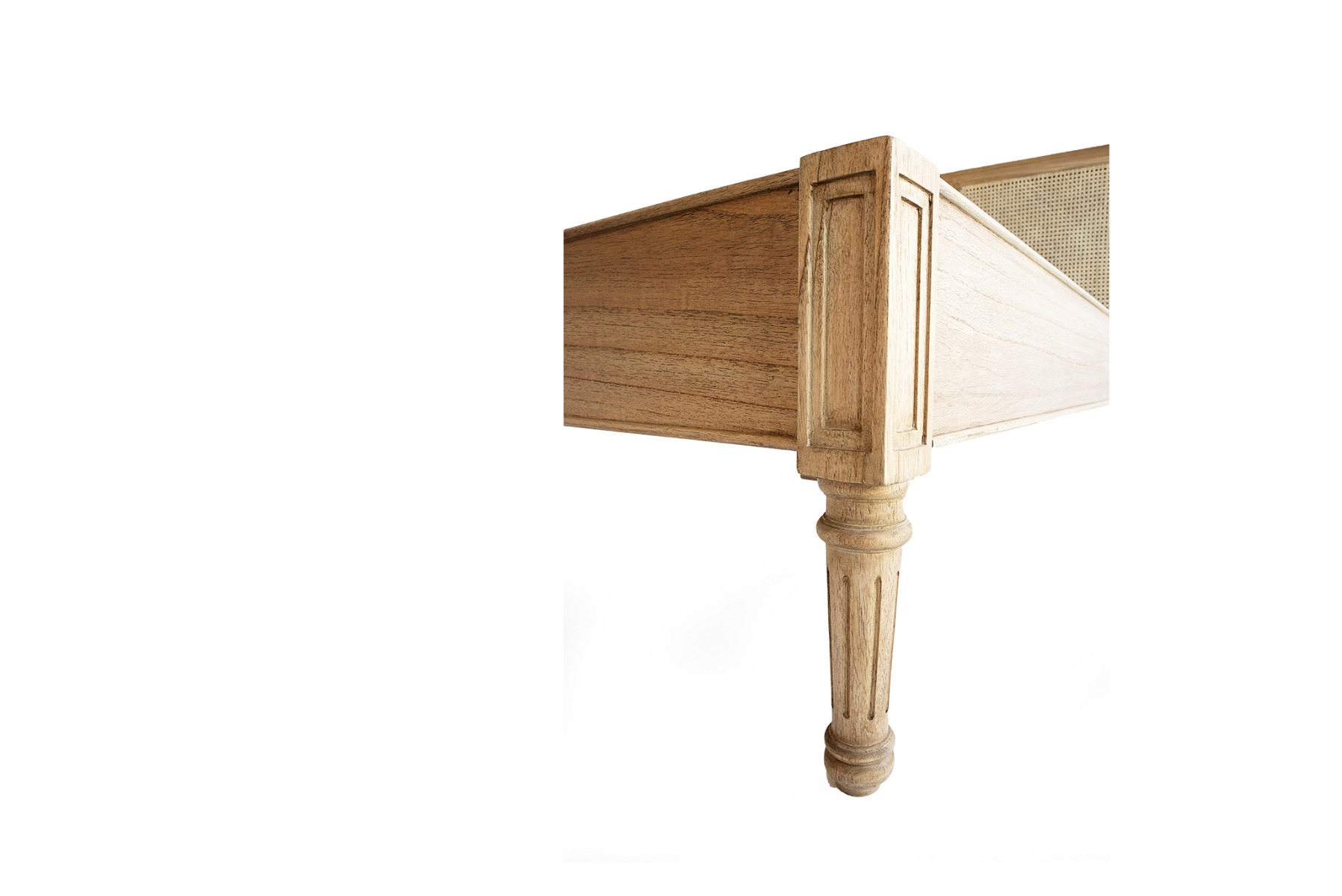 Hamilton Cane Bed King Single Size Low End Weathered Oak, 118cm Wide x 217cm Long x 122cm High - Image 6