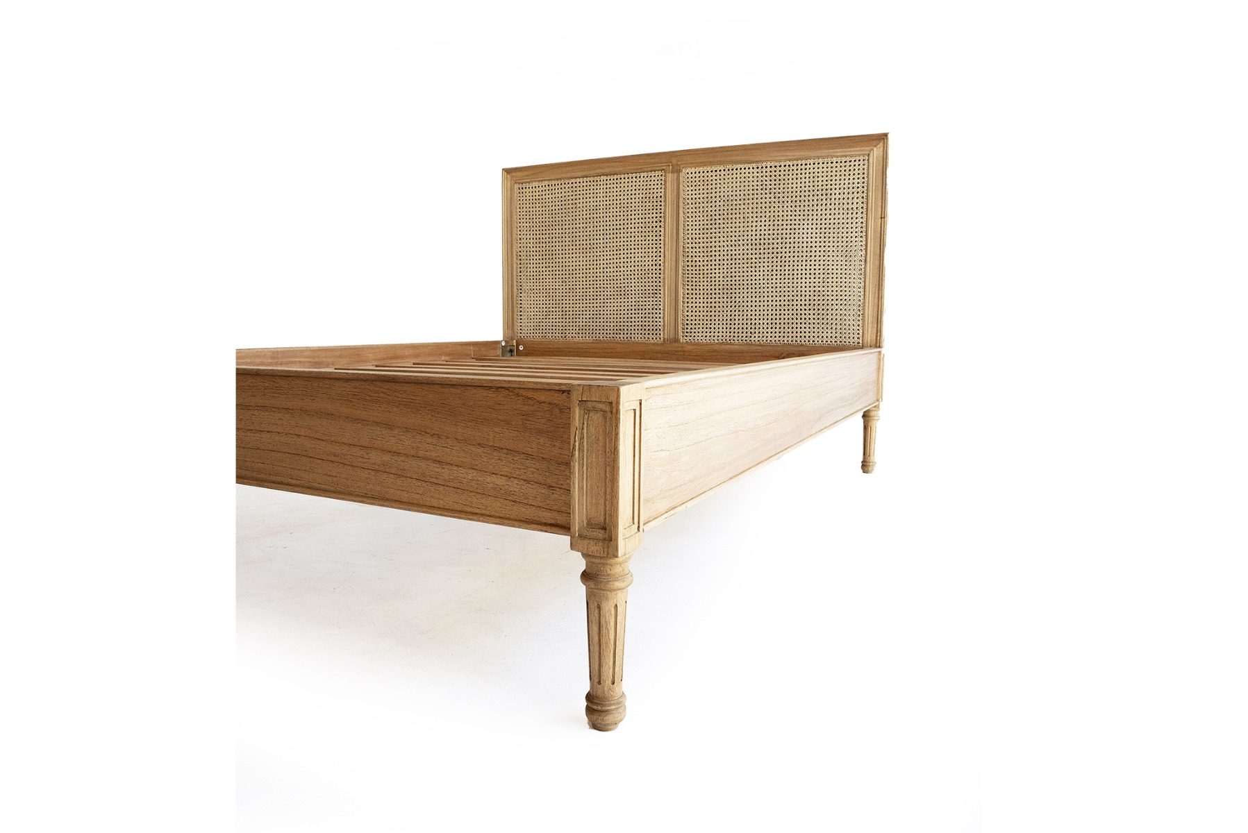 Hamilton Cane Bed Single Size Low End Weathered Oak - Image 5