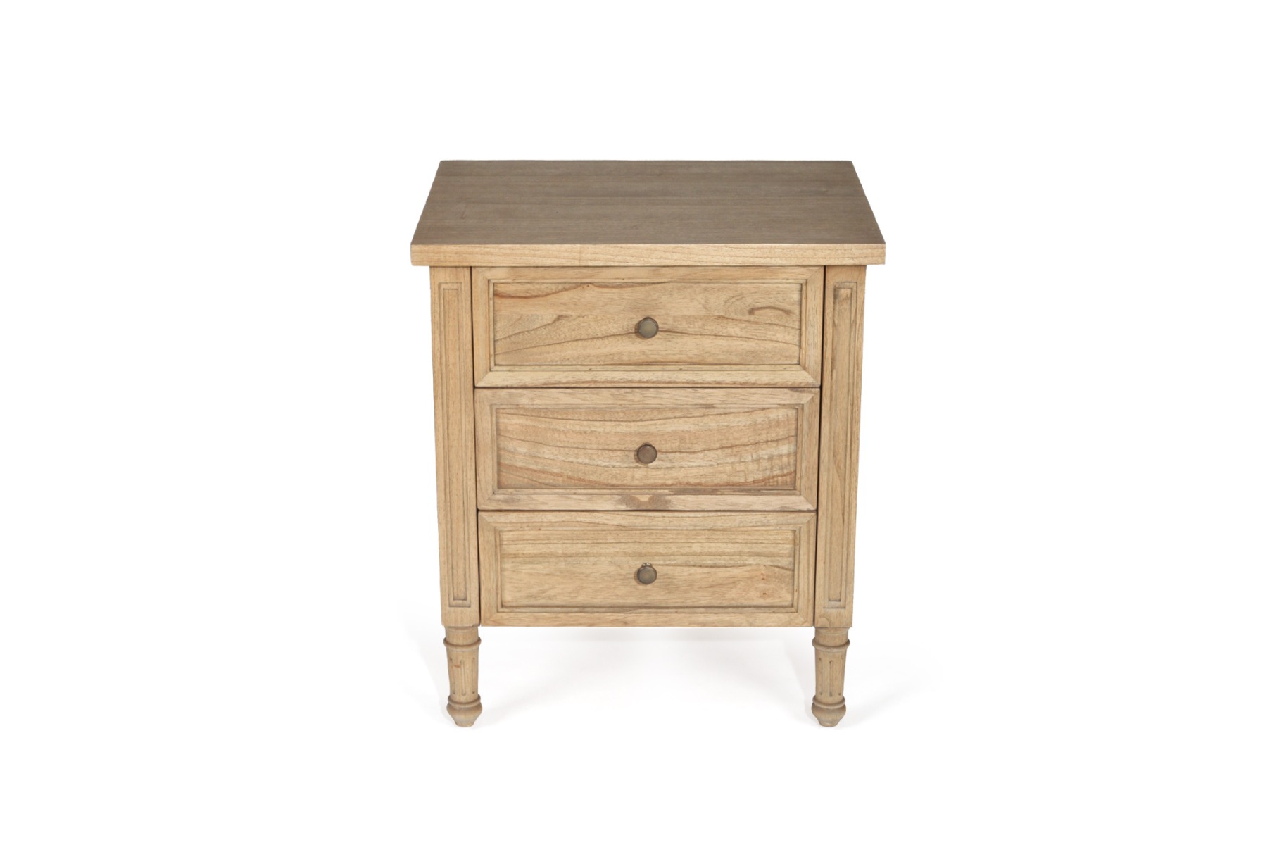 Hamilton Bedside Table 3 Drawer Weathered Oak, Width 57cm × Depth 45cm × Height 67cm - Image 2
