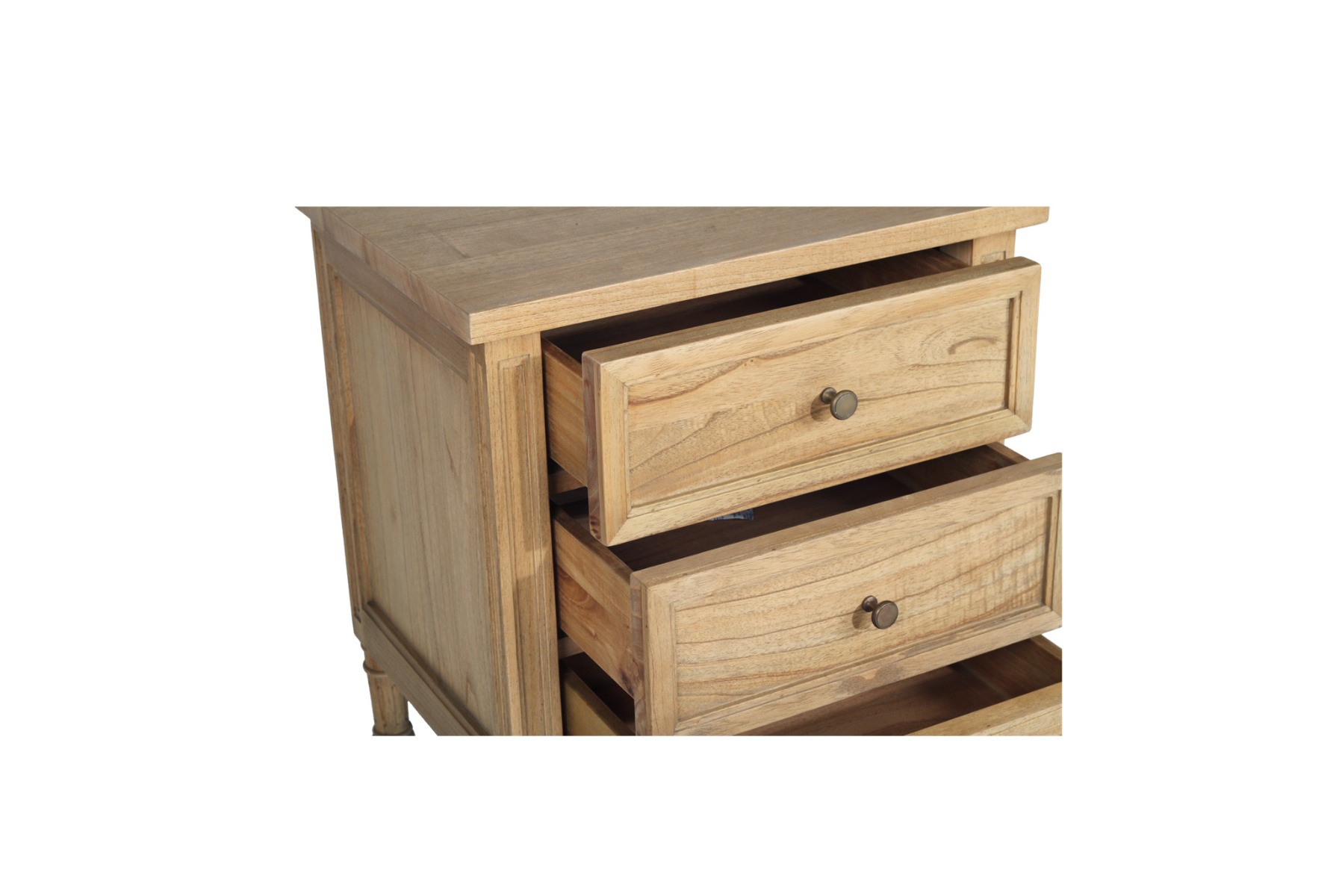 Hamilton Bedside Table 3 Drawer Weathered Oak, Width 57cm × Depth 45cm × Height 67cm - Image 6