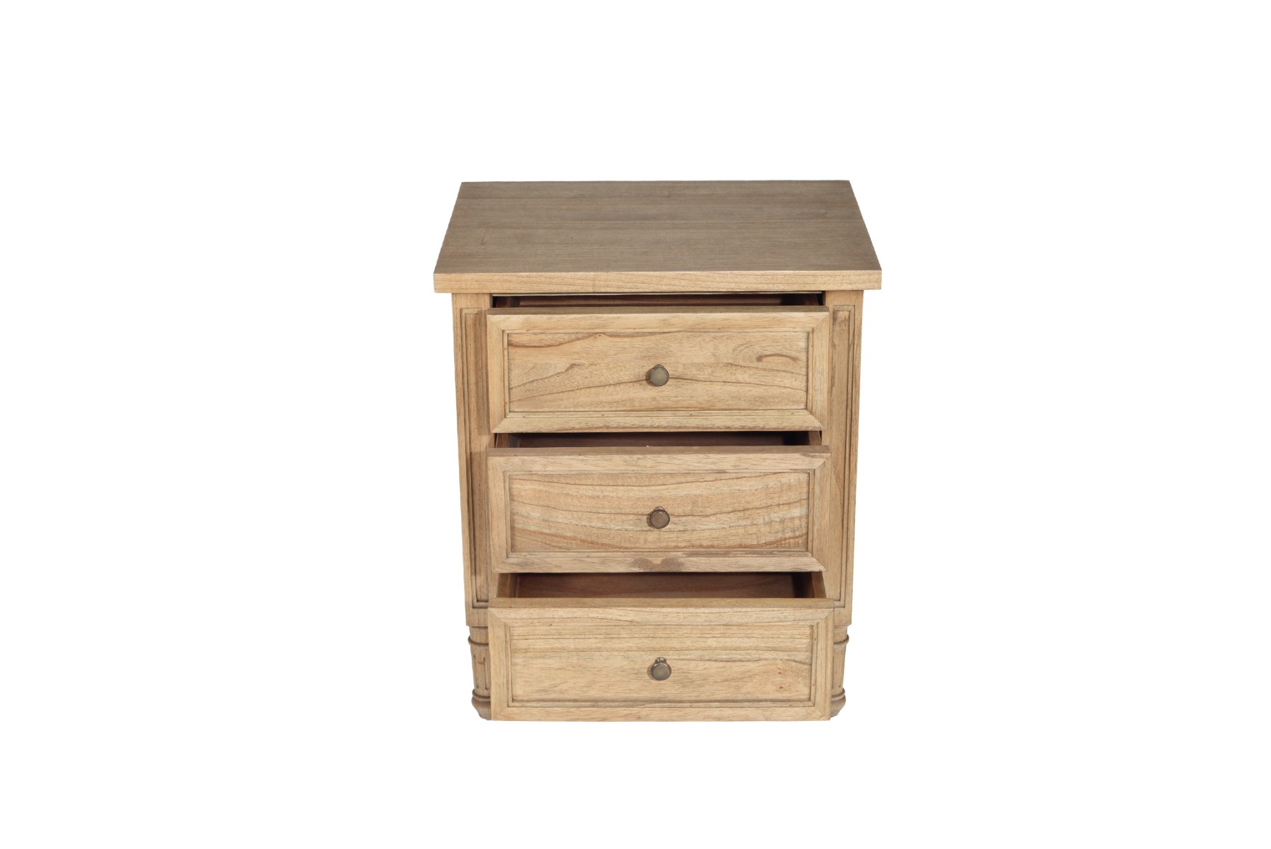 Hamilton Bedside Table 3 Drawer Weathered Oak, Width 57cm × Depth 45cm × Height 67cm - Image 7