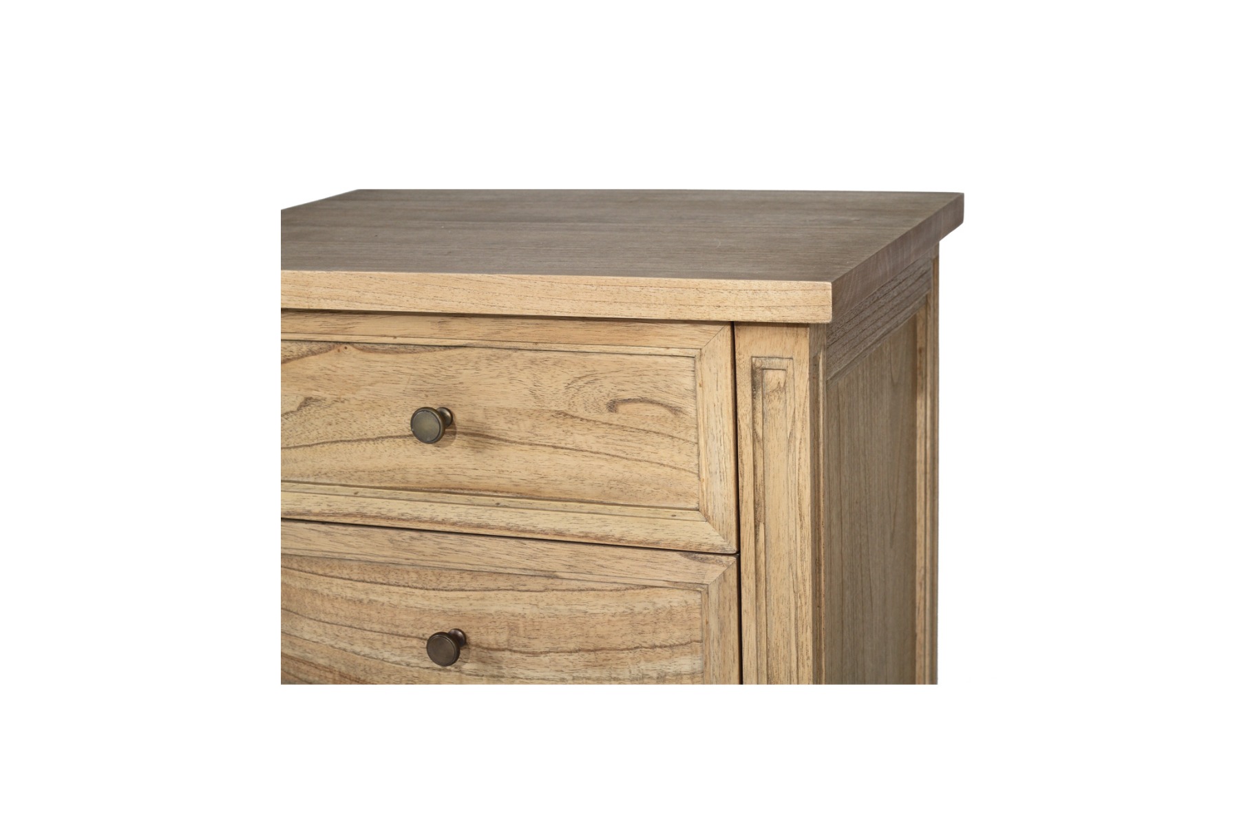 Hamilton Bedside Table 3 Drawer Weathered Oak, Width 57cm × Depth 45cm × Height 67cm - Image 9