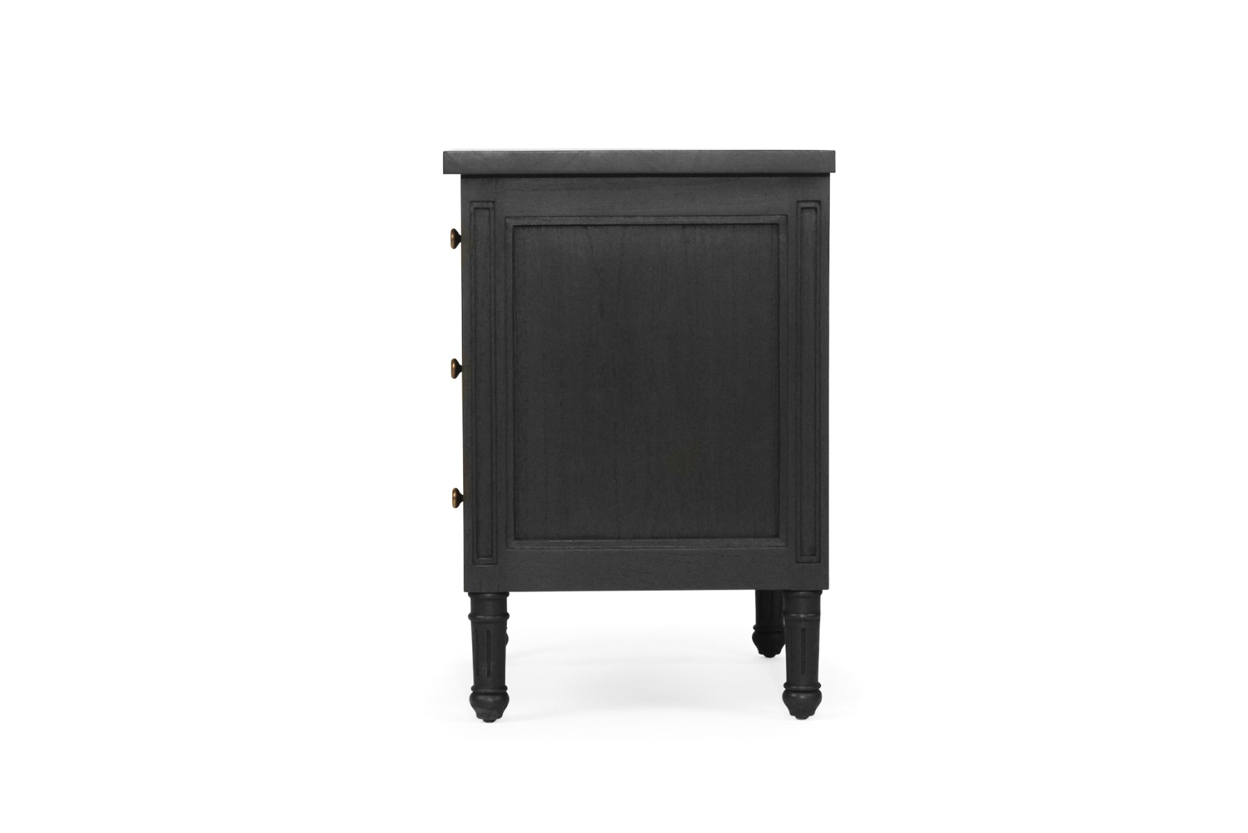Hamilton Bedside Table 3 Drawer Black, Width 57cm x Depth 45cm x Height 67cm - Image 6