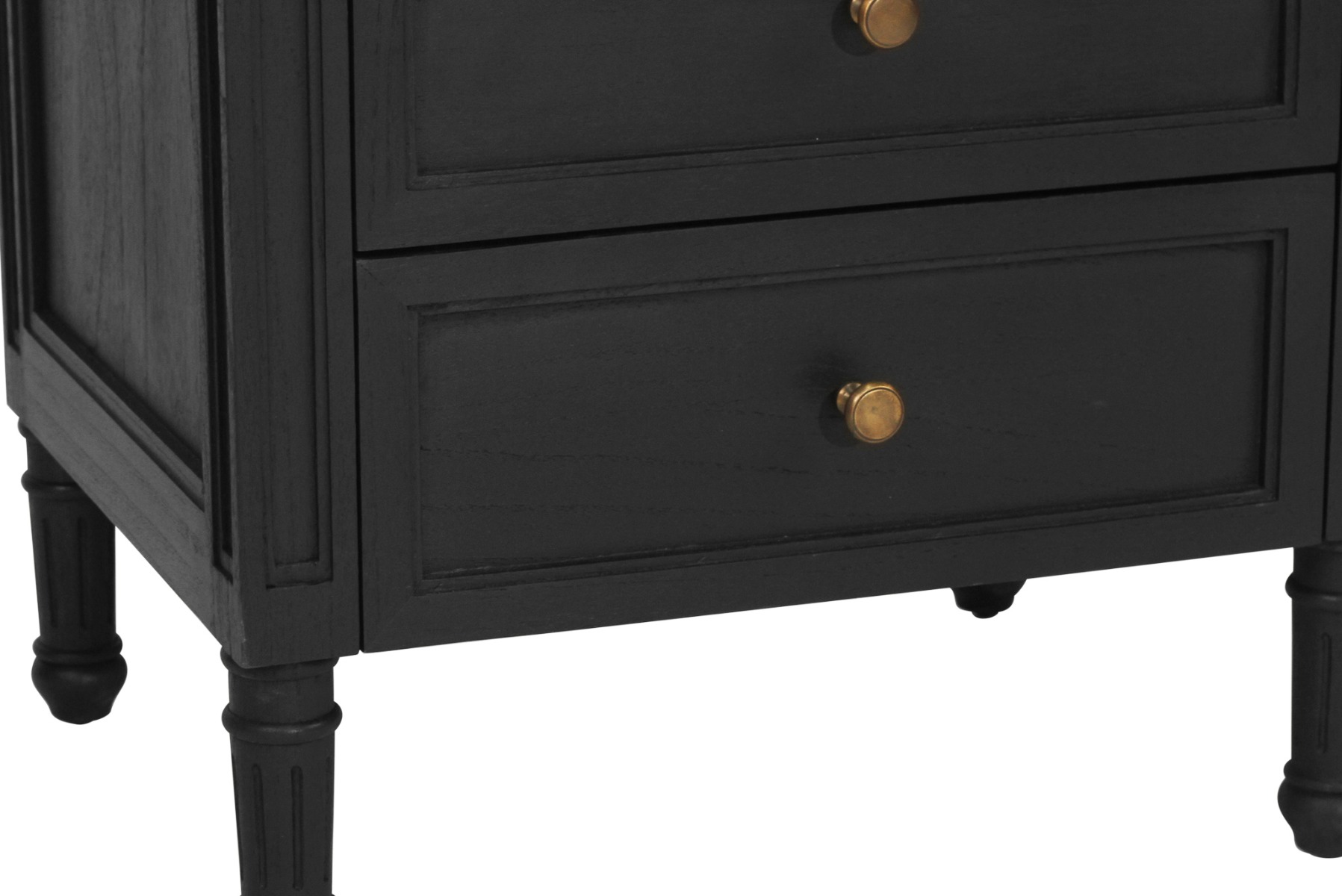 Hamilton Bedside Table 3 Drawer Black, Width 57cm x Depth 45cm x Height 67cm - Image 8