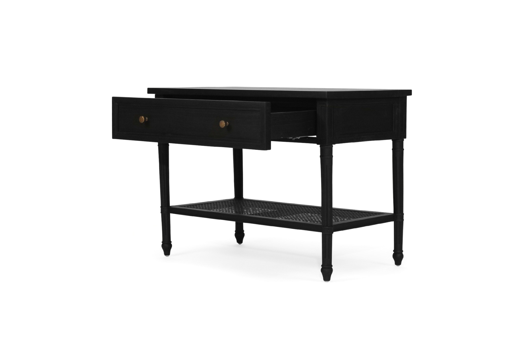 Hamilton Nightstand / Bedside Black, W 91cm x D 51cm x H 66cm - Image 4