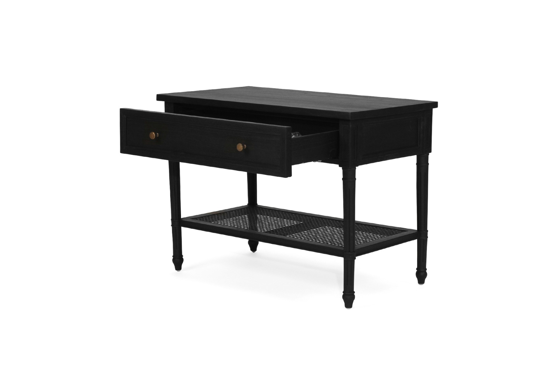 Hamilton Nightstand / Bedside Black, W 91cm x D 51cm x H 66cm - Image 5