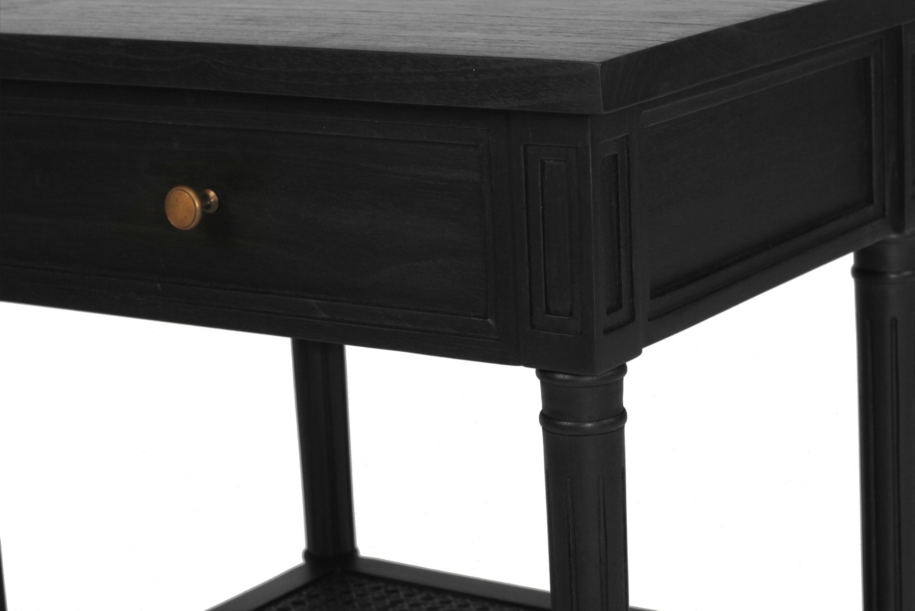 Hamilton Cane Bedside Table Black, Width 57cm x Depth 45cm x Height 60cm - Image 10