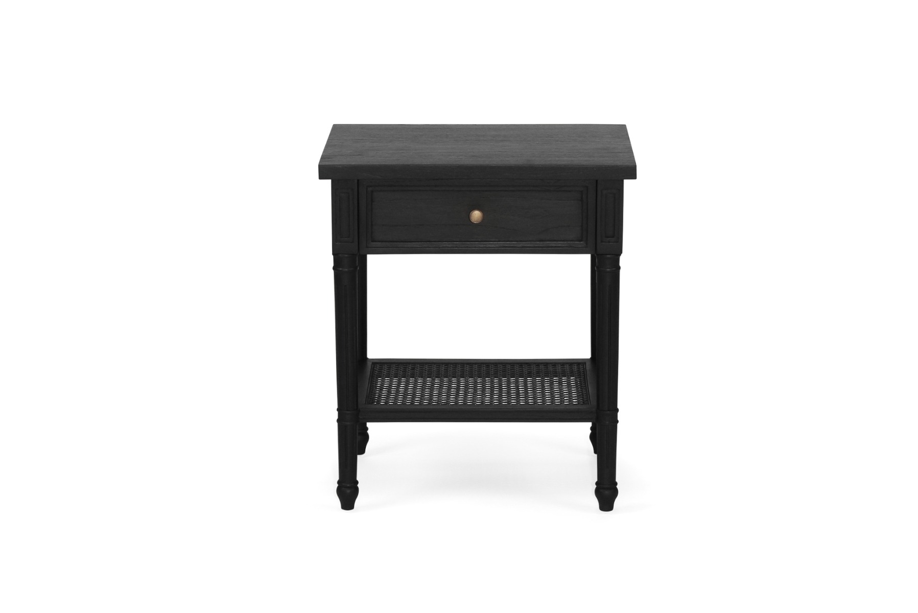 Hamilton Cane Bedside Table Black, Width 57cm x Depth 45cm x Height 60cm - Image 2