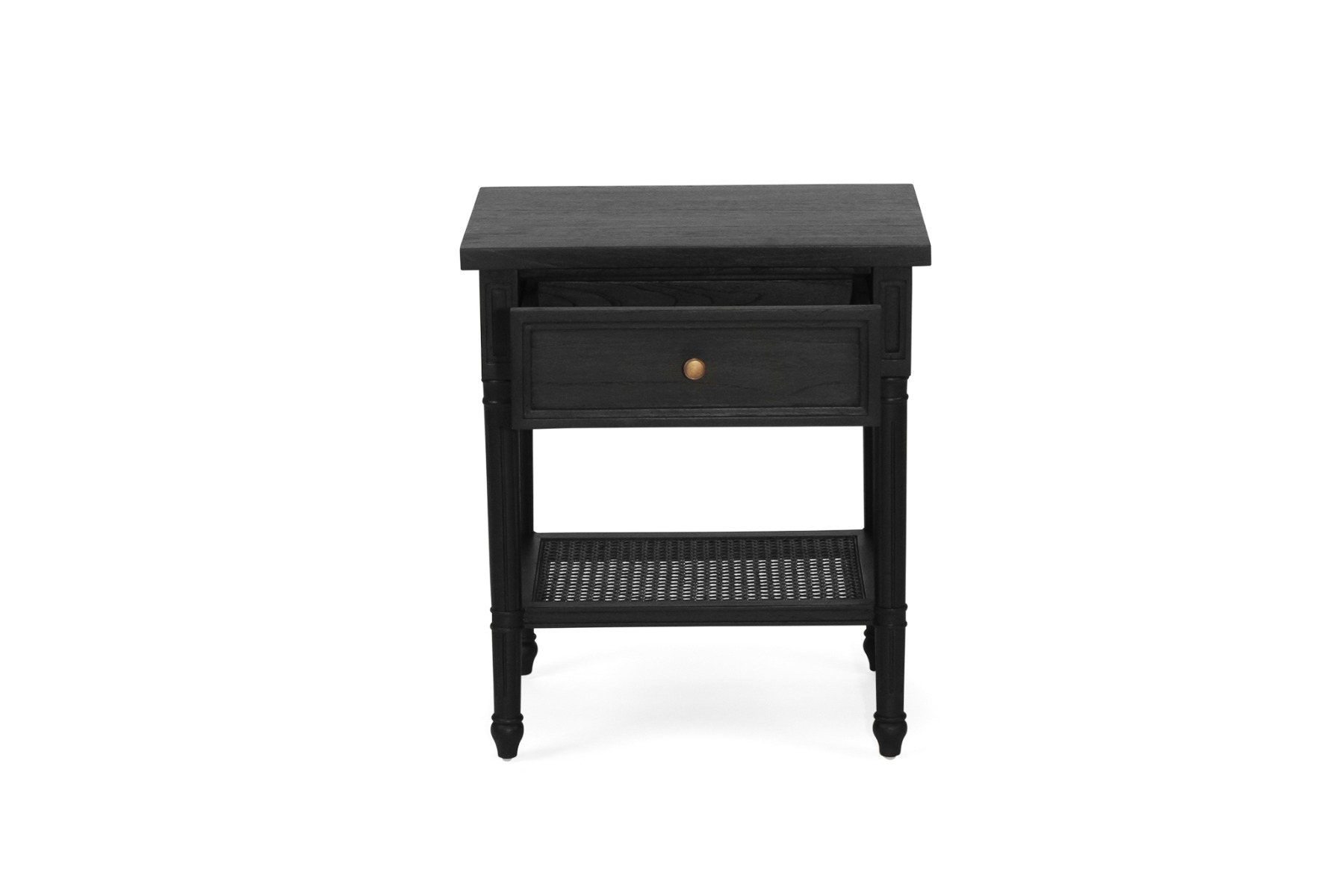 Hamilton Cane Bedside Table Black, Width 57cm x Depth 45cm x Height 60cm - Image 3