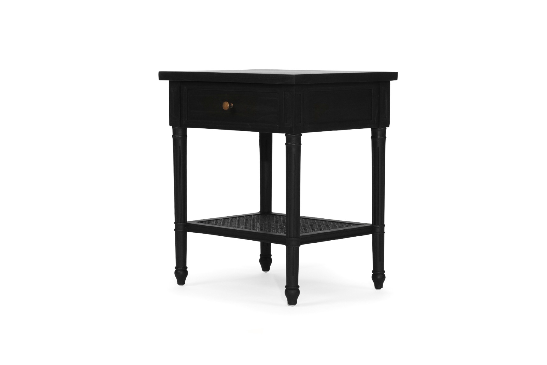Hamilton Cane Bedside Table Black, Width 57cm x Depth 45cm x Height 60cm - Image 6