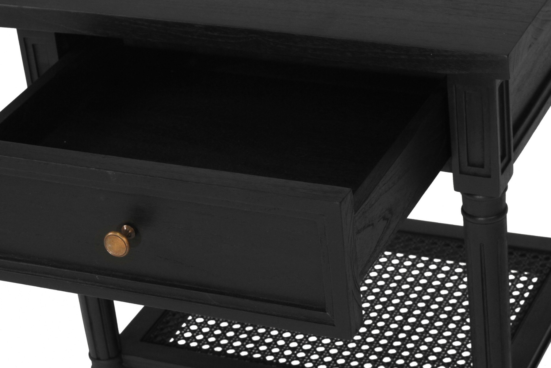 Hamilton Cane Bedside Table Black, Width 57cm x Depth 45cm x Height 60cm - Image 9